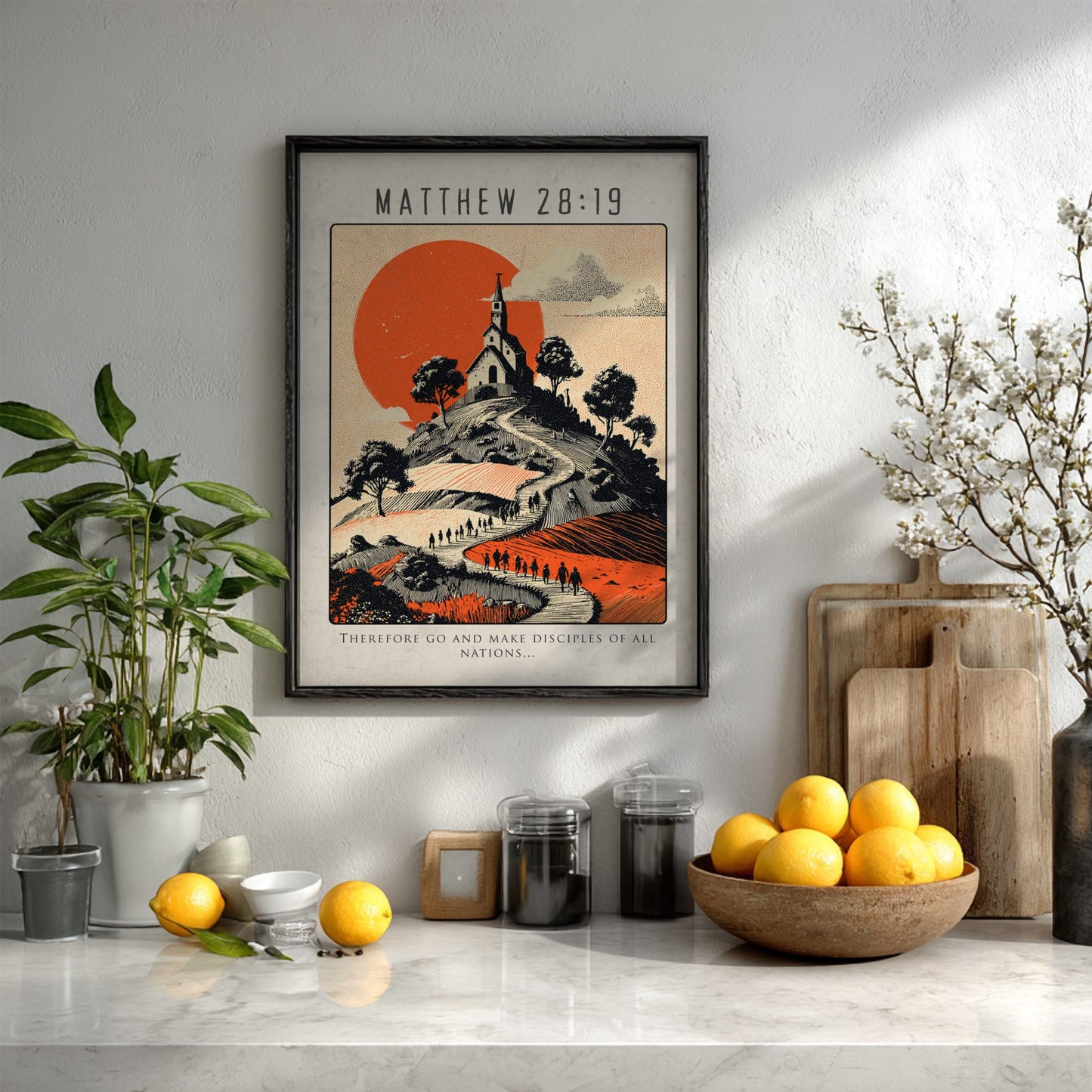 Matthew 28:19 Bible Verse Poster - Christian Wall Art