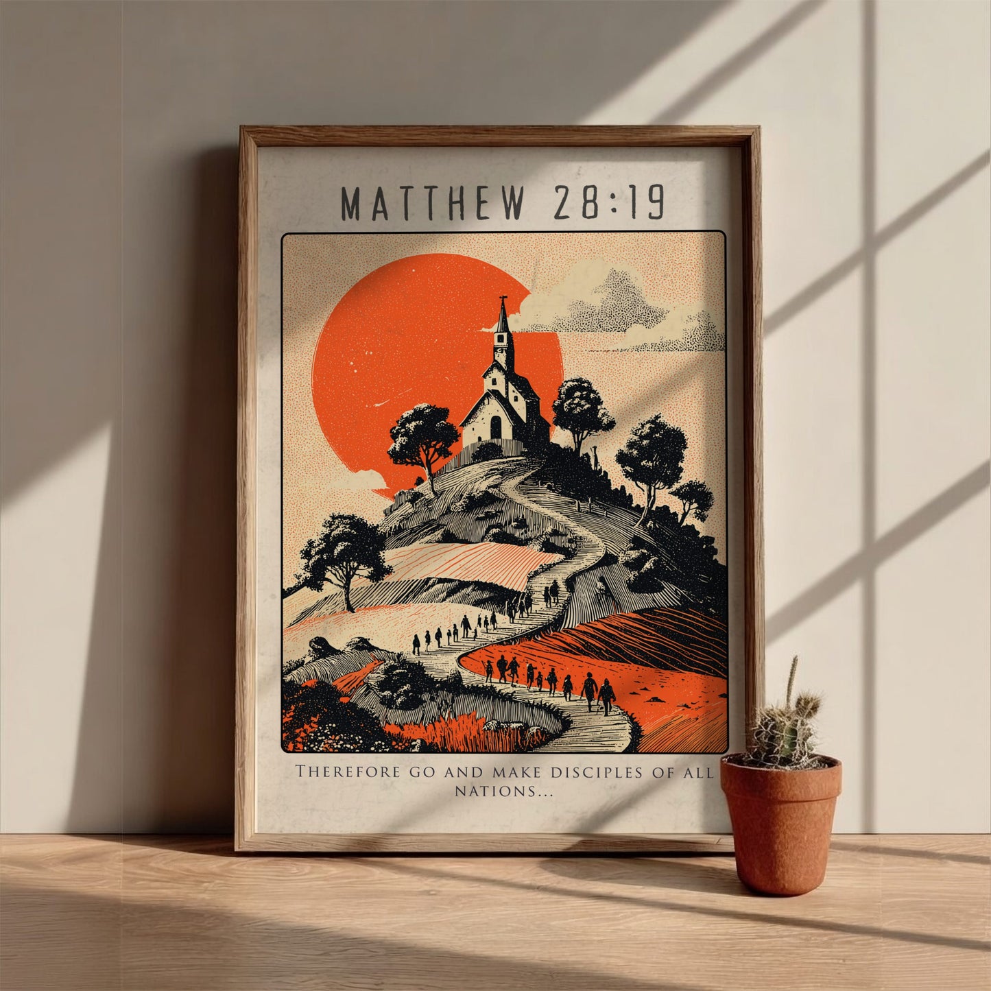 Matthew 28:19 Bible Verse Poster - Christian Wall Art