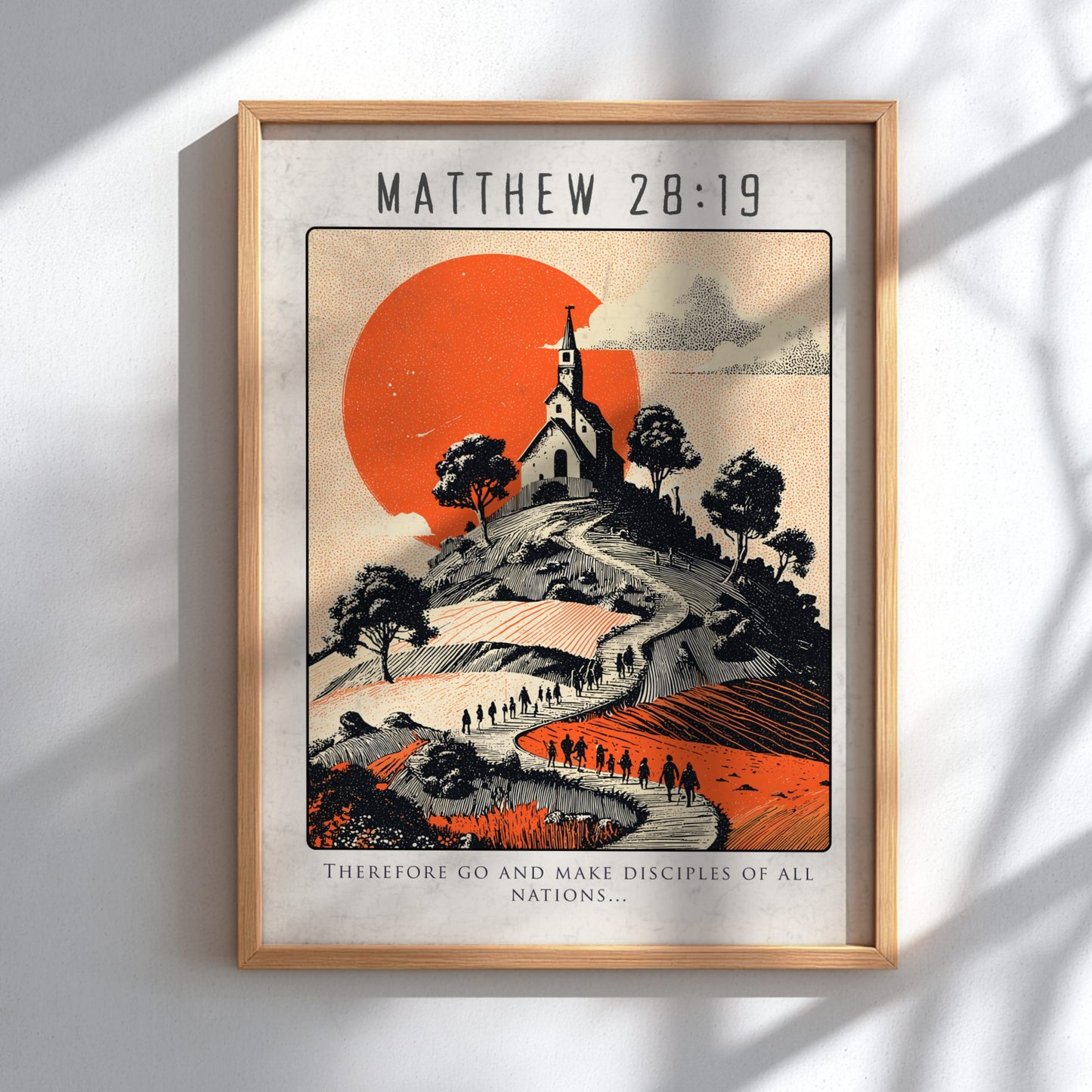 Matthew 28:19 Bible Verse Poster - Christian Wall Art
