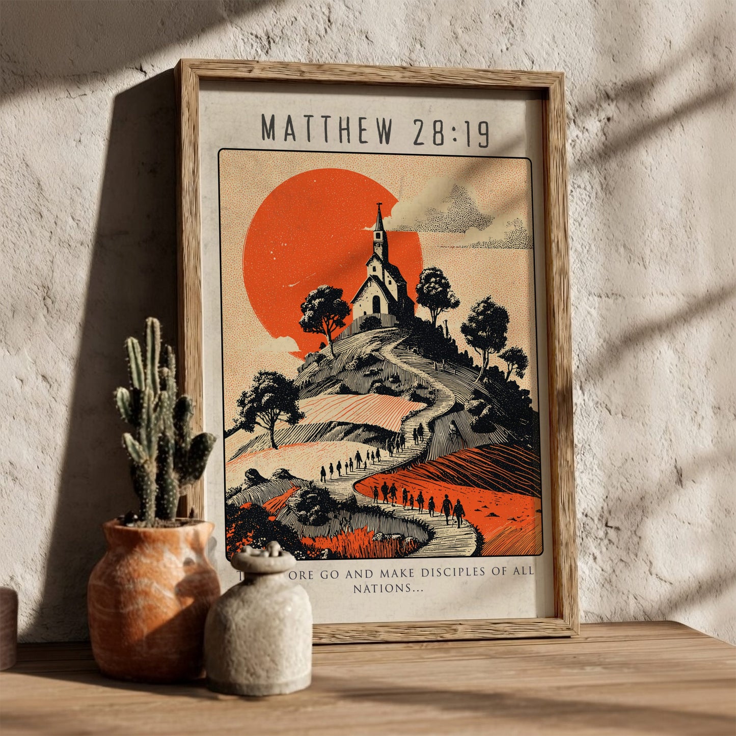 Matthew 28:19 Bible Verse Poster - Christian Wall Art