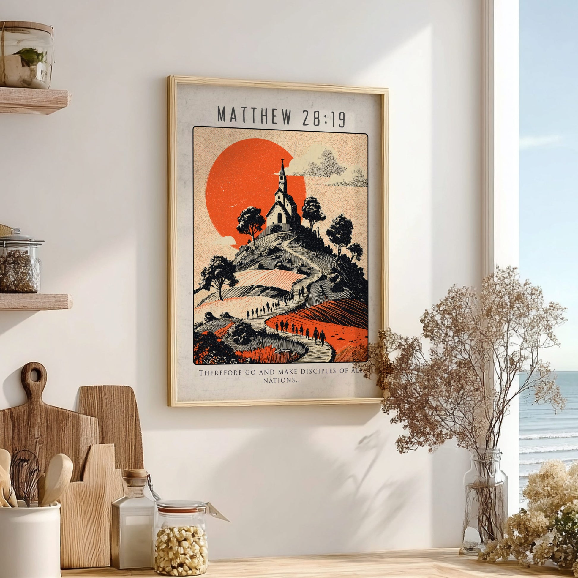 Matthew 28:19 Bible Verse Poster - Christian Wall Art