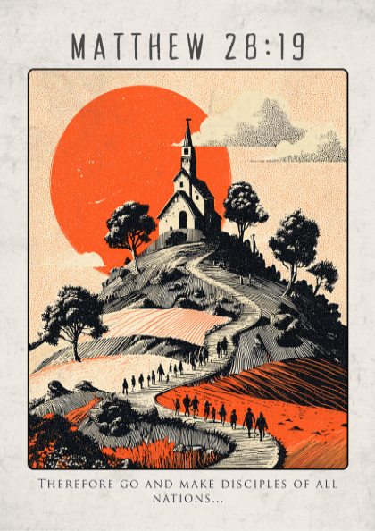 Matthew 28:19 Bible Verse Poster - Christian Wall Art