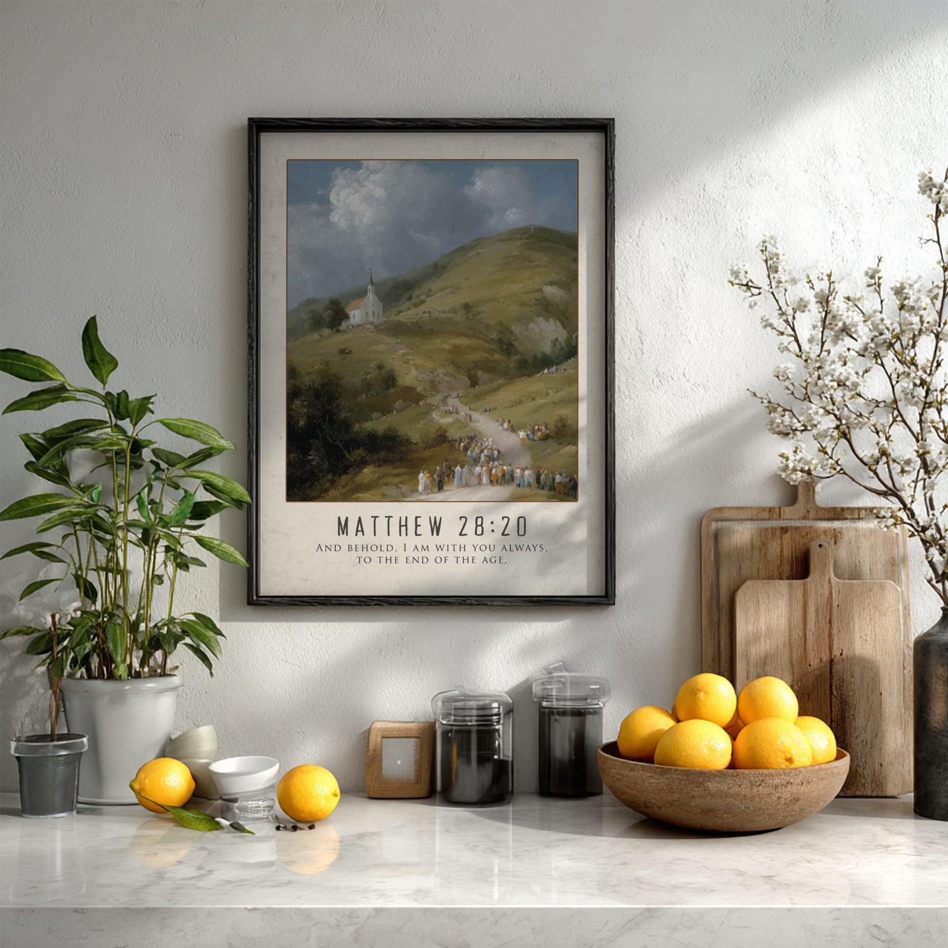Matthew 28:20 Bible Verse Poster - Christian Wall Art