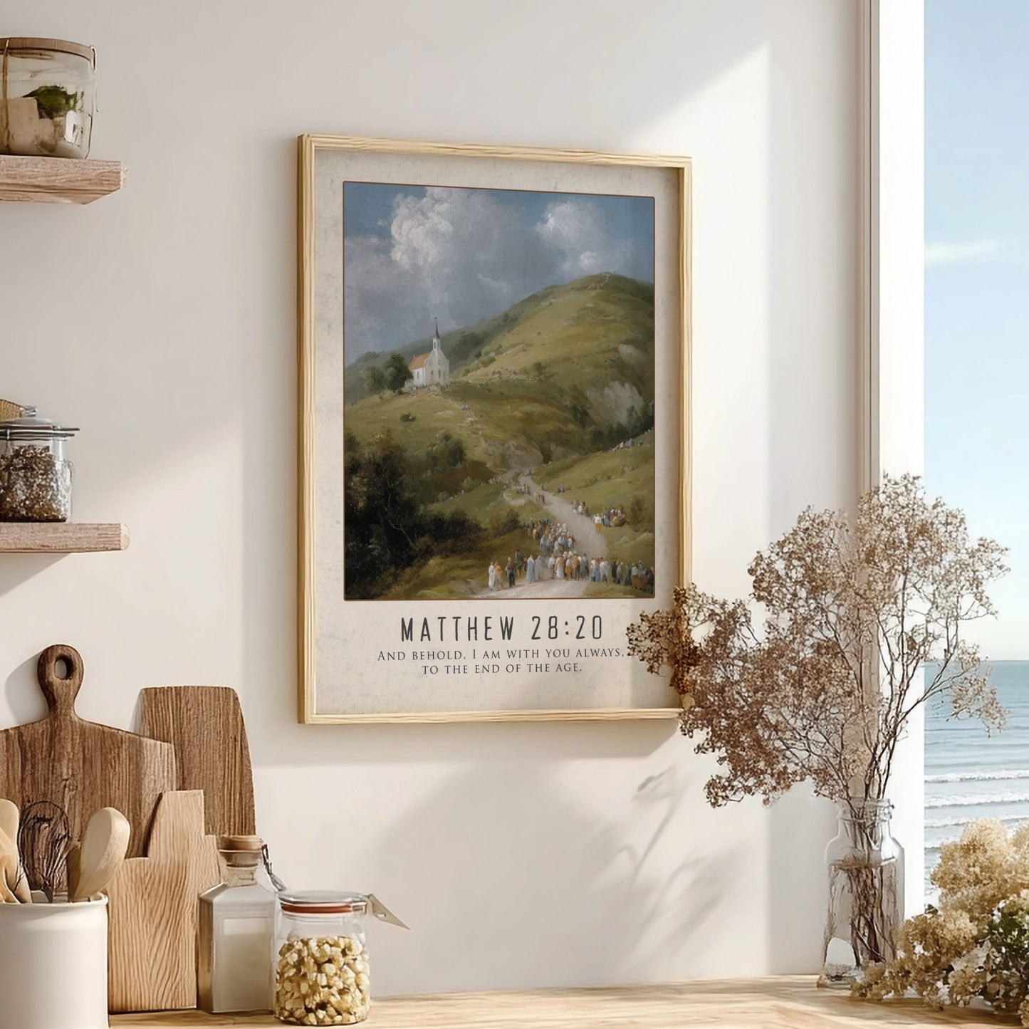 Matthew 28:20 Bible Verse Poster - Christian Wall Art
