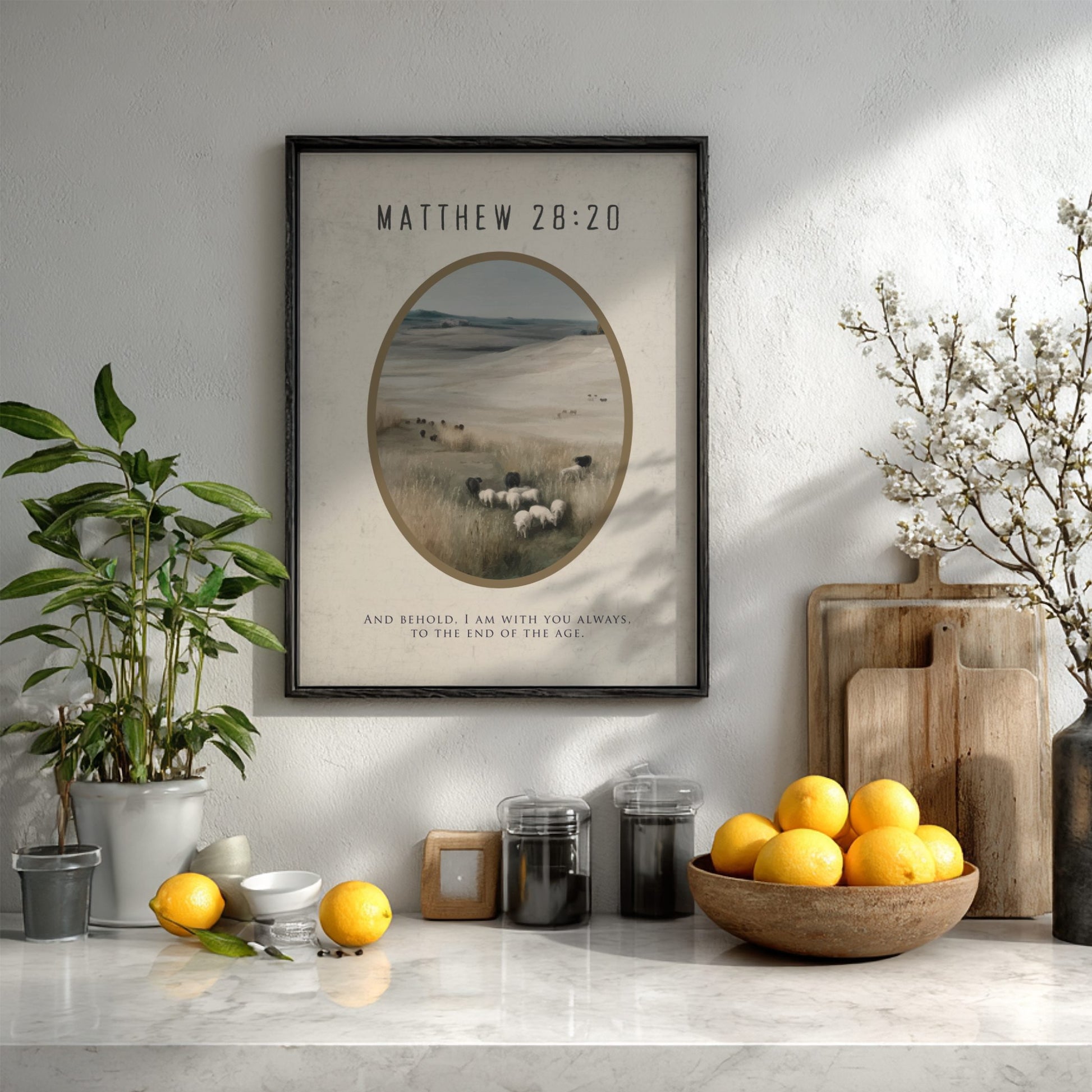 Matthew 28:20 Scripture Print - "I Am With You Always" Wall Art