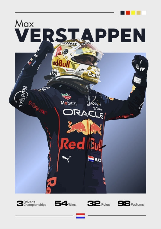 Affiche Max Verstappen, F1 Print