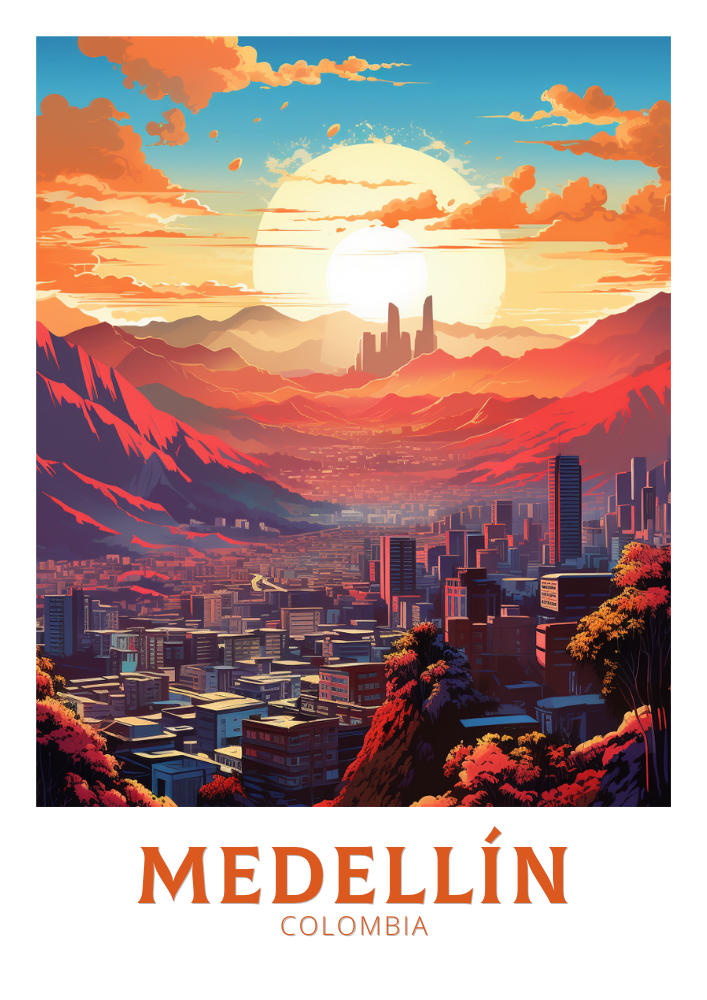 South America MEDELLIN PRINT - RETRO POSTER