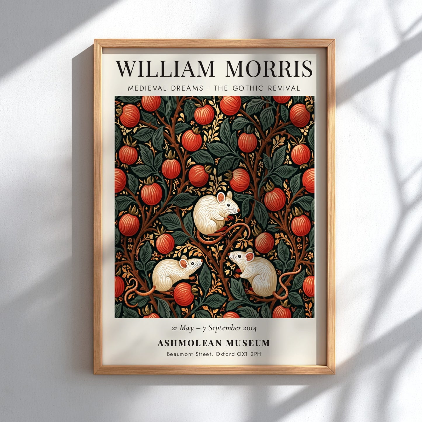 William Morris poster featuring Medieval Dreams design with vibrant colors and intricate patterns