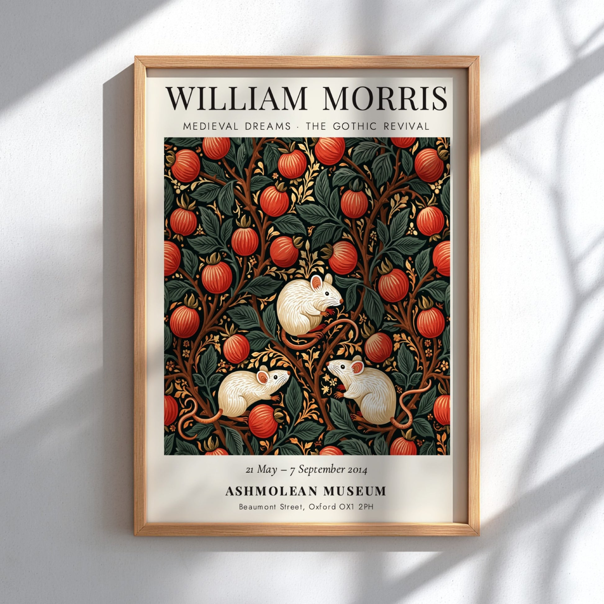William Morris poster featuring Medieval Dreams design with vibrant colors and intricate patterns