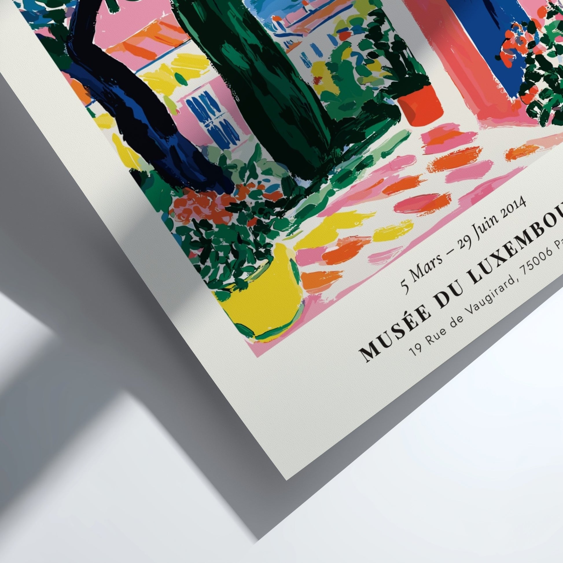 Henri Matisse poster featuring a Mediterranean terrace with vibrant colors and coastal view