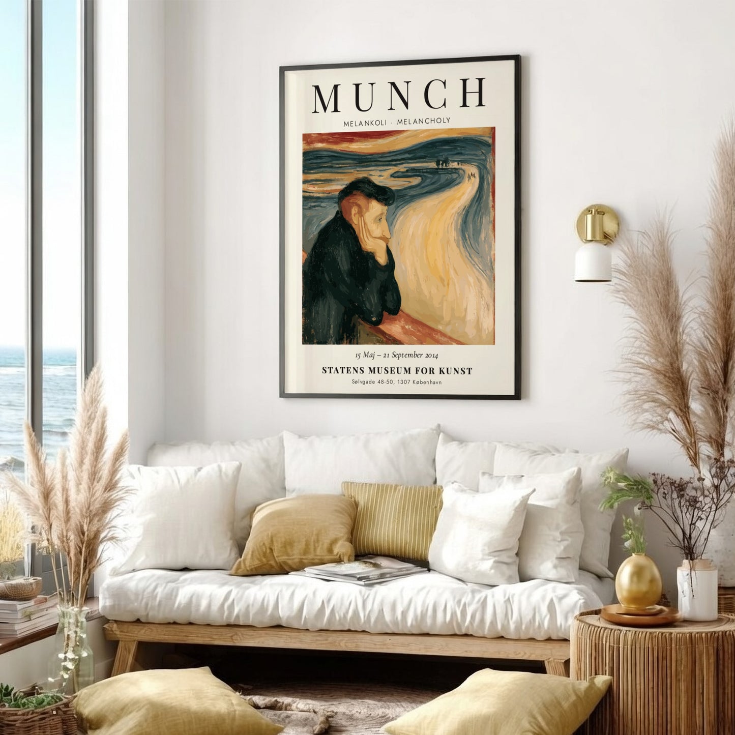 Melankoli poster by Edvard Munch featuring vibrant colors and emotional depth