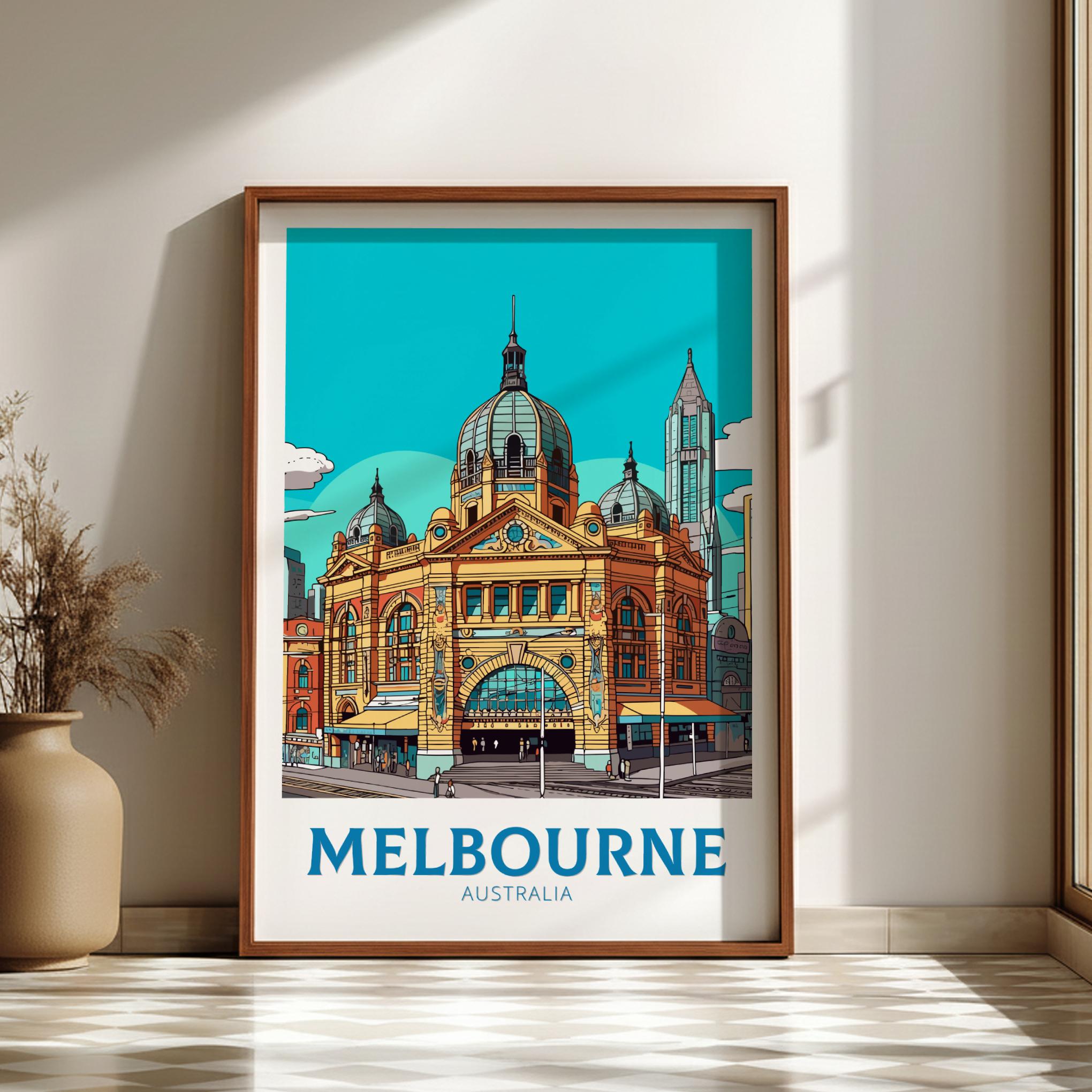Australia FLINDERS STATION TRAVEL POSTER - WALLART AUSTRALIA