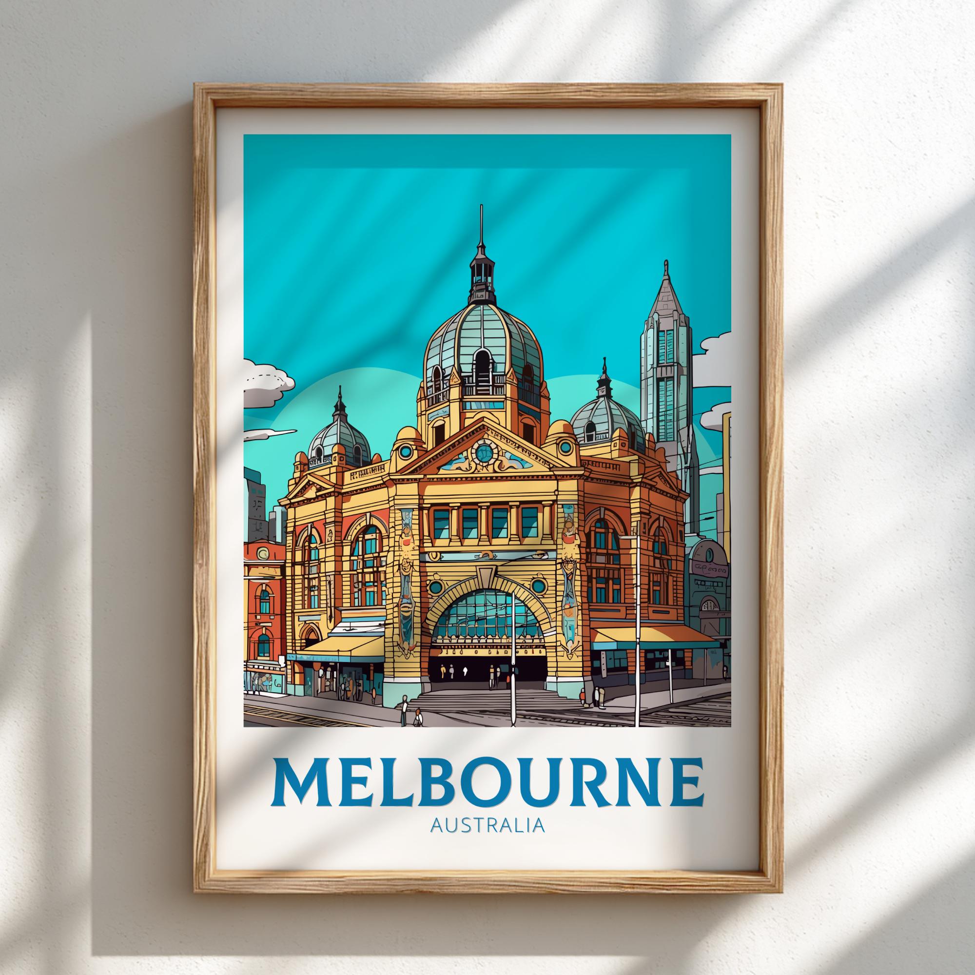 Australia FLINDERS STATION TRAVEL POSTER - WALLART AUSTRALIA