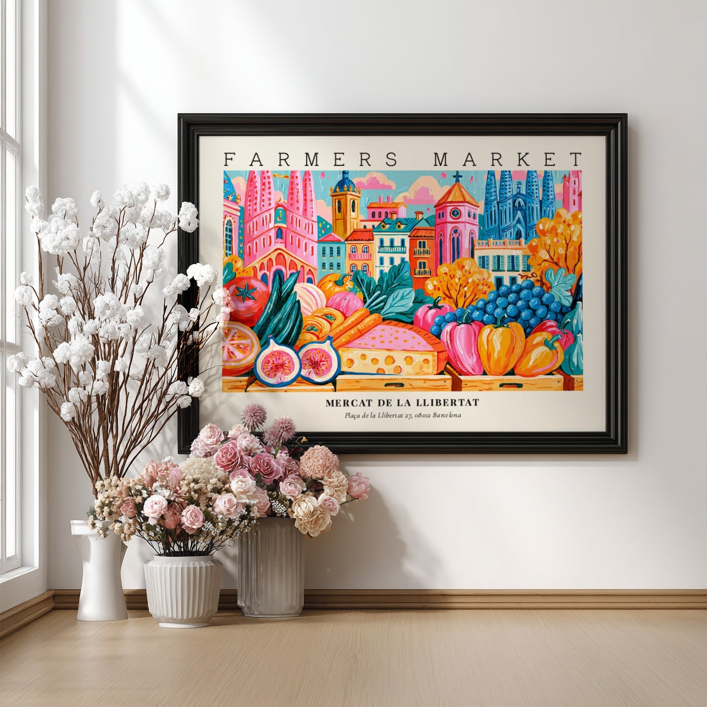Farmers Market Poster - Mercat de la Llibertat Barcelona