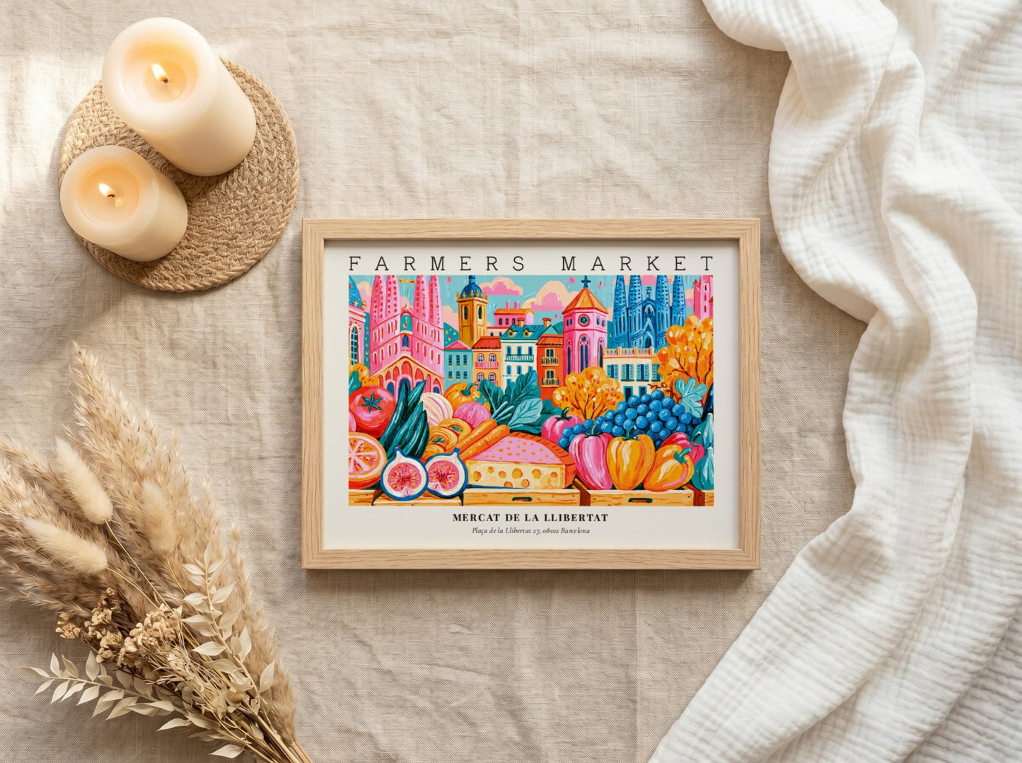 Farmers Market Poster - Mercat de la Llibertat Barcelona