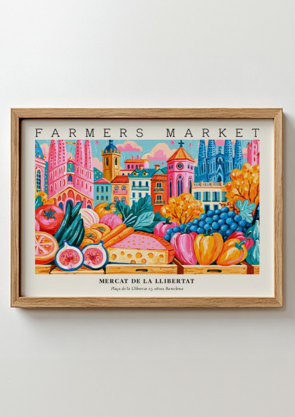 Farmers Market Poster - Mercat de la Llibertat Barcelona
