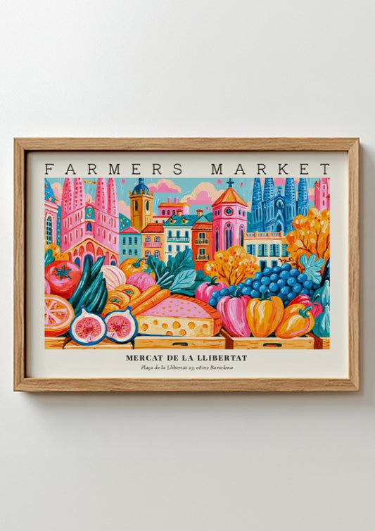 Farmers Market Poster - Mercat de la Llibertat Barcelona