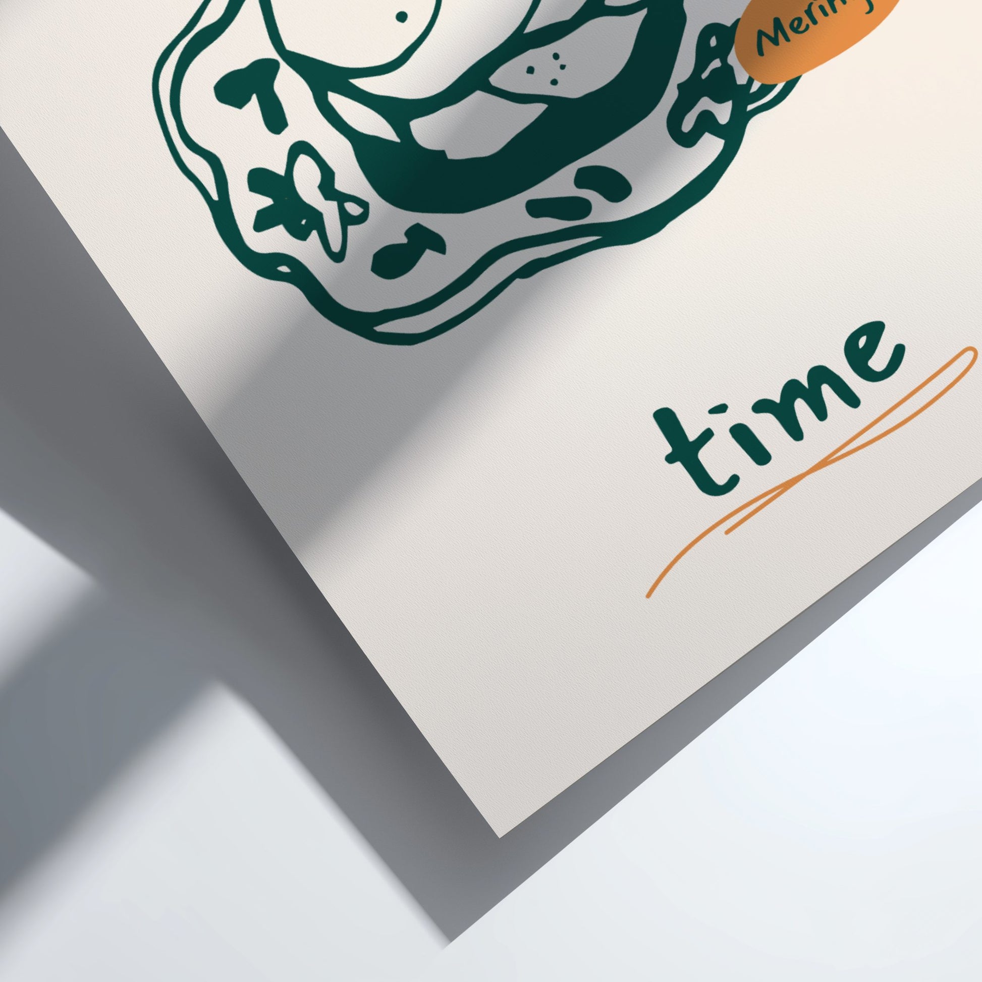 Notebook with a decorative cover and 'time' text on a white background