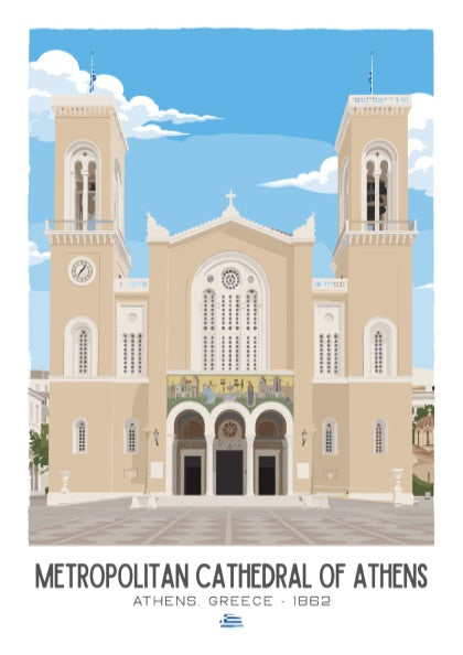 Metropolitan Cathedral of Athens Art - The Byzantine Revival Wall Print