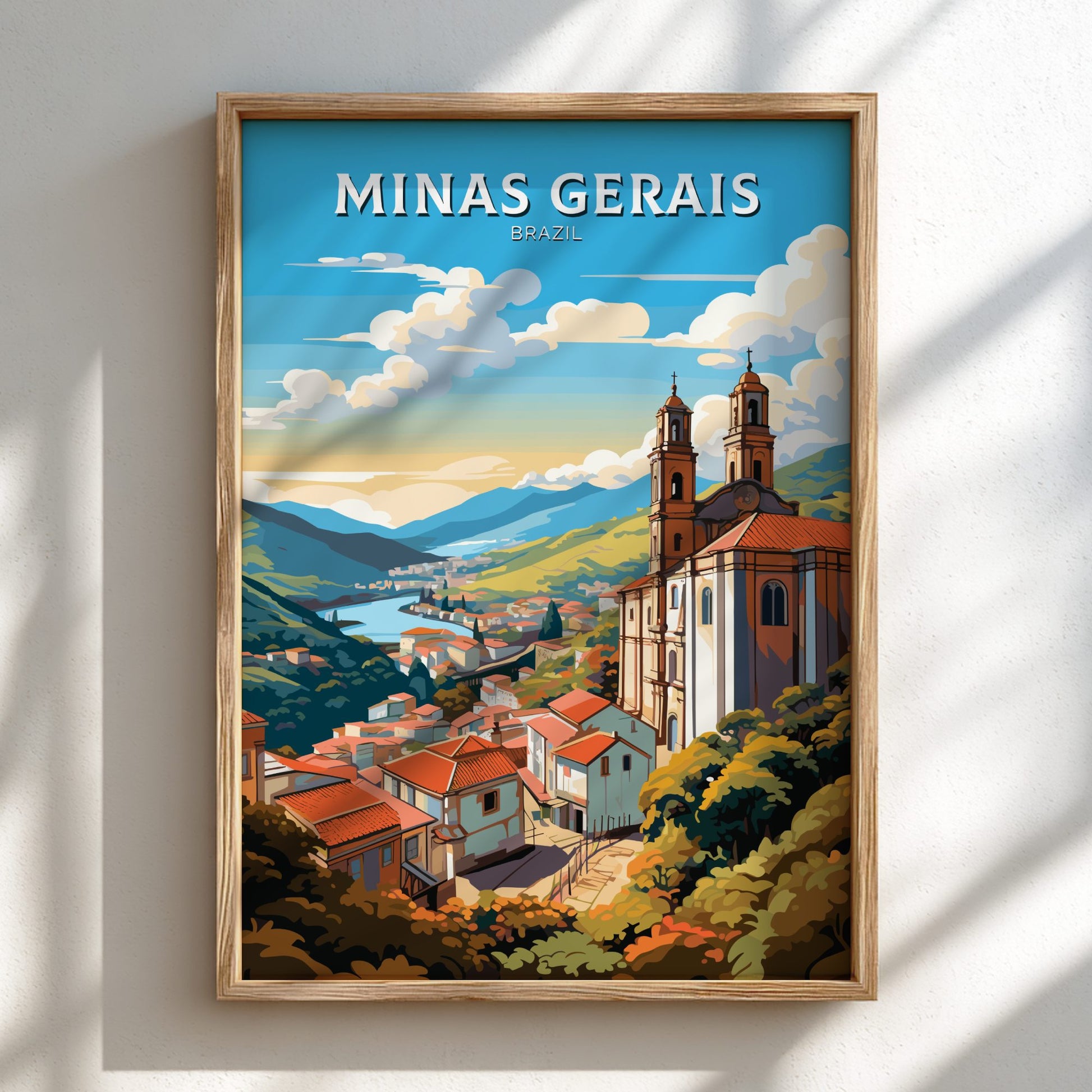 Minas Gerais Travel Poster - Light wooden poster