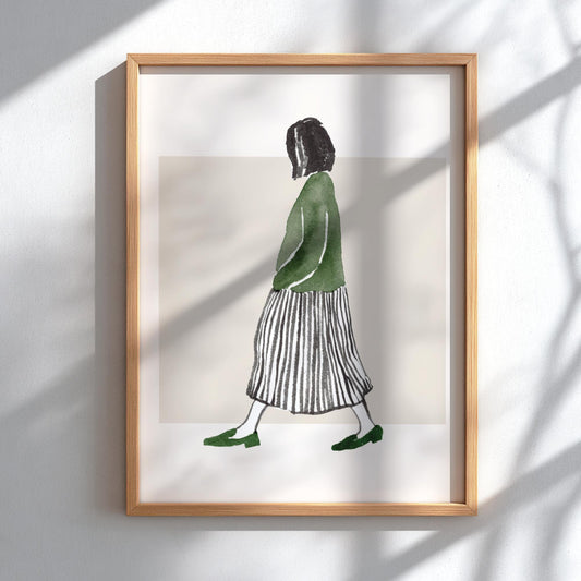 Ethereal Form Modern Art - The Minimalist Watercolor Woman Wall Print