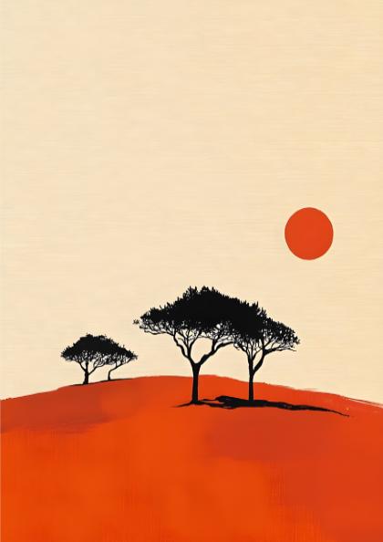 Savanna Glow Modern Art - The African Sunset Wall Print