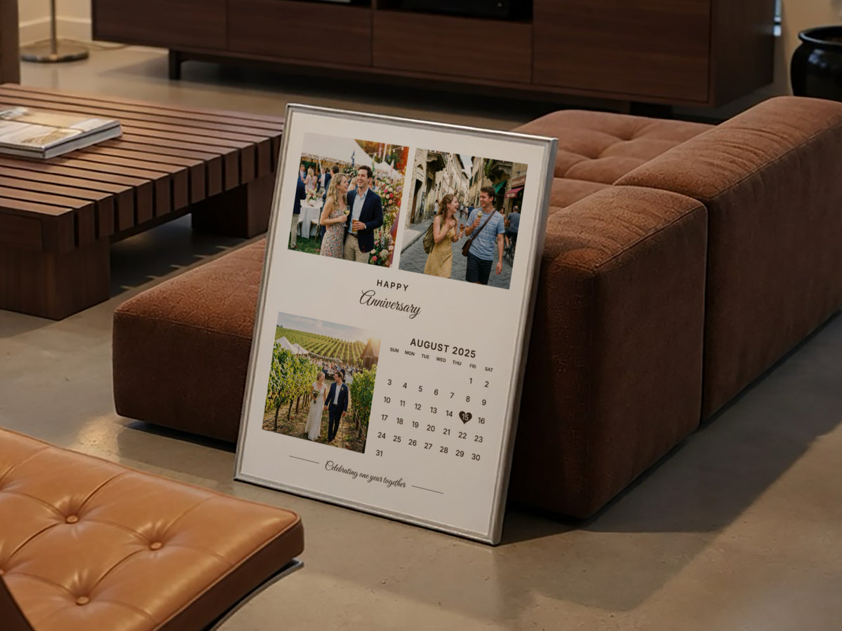 Personalised Anniversary Calendar Photo Poster