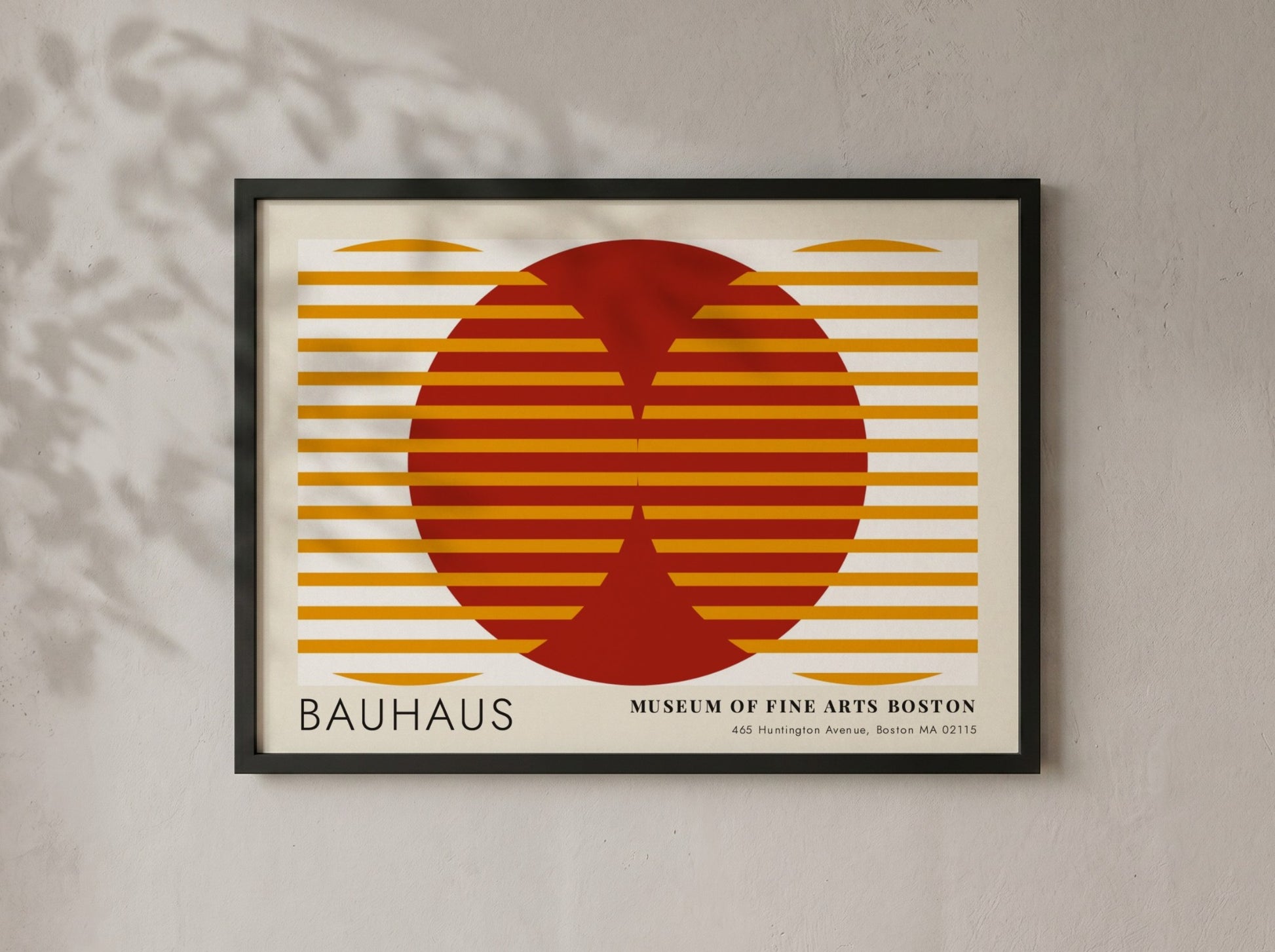 Wall art poster featuring Moholy-Nagy Vision in Motion design with red and ochre geometric lines.