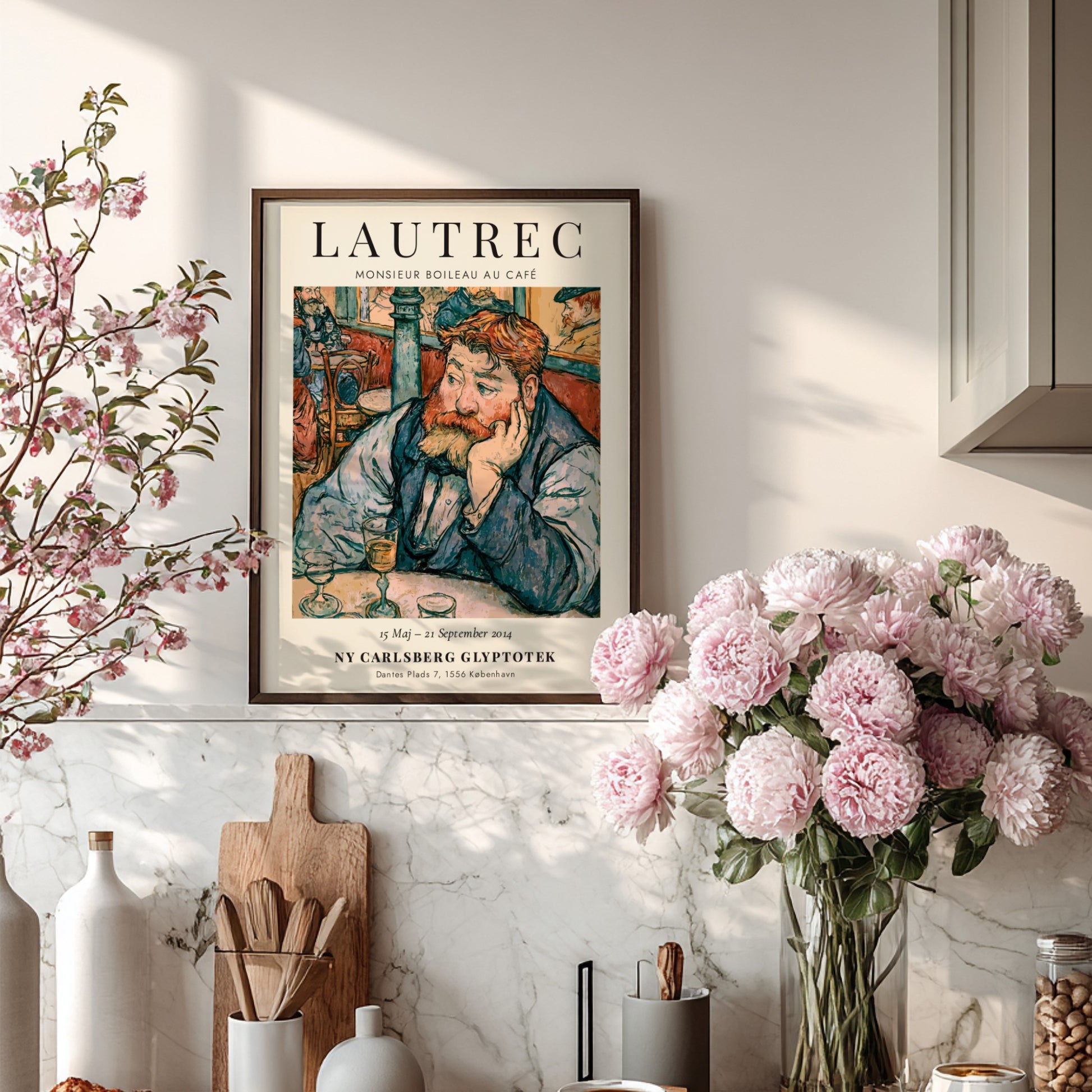 Monsieur Boileau au Café poster featuring Toulouse-Lautrec's vibrant colors and expressive style, perfect for