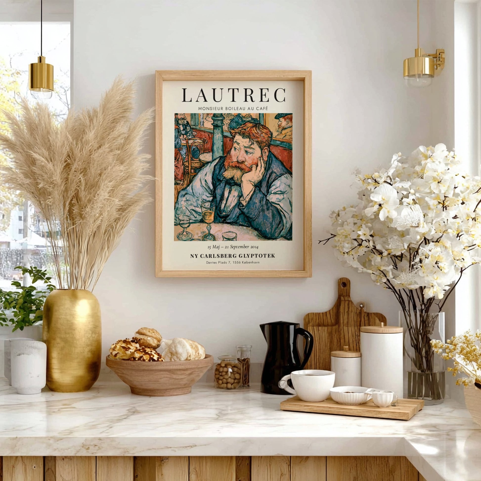 Monsieur Boileau au Café poster featuring Toulouse-Lautrec's vibrant colors and expressive style, perfect for