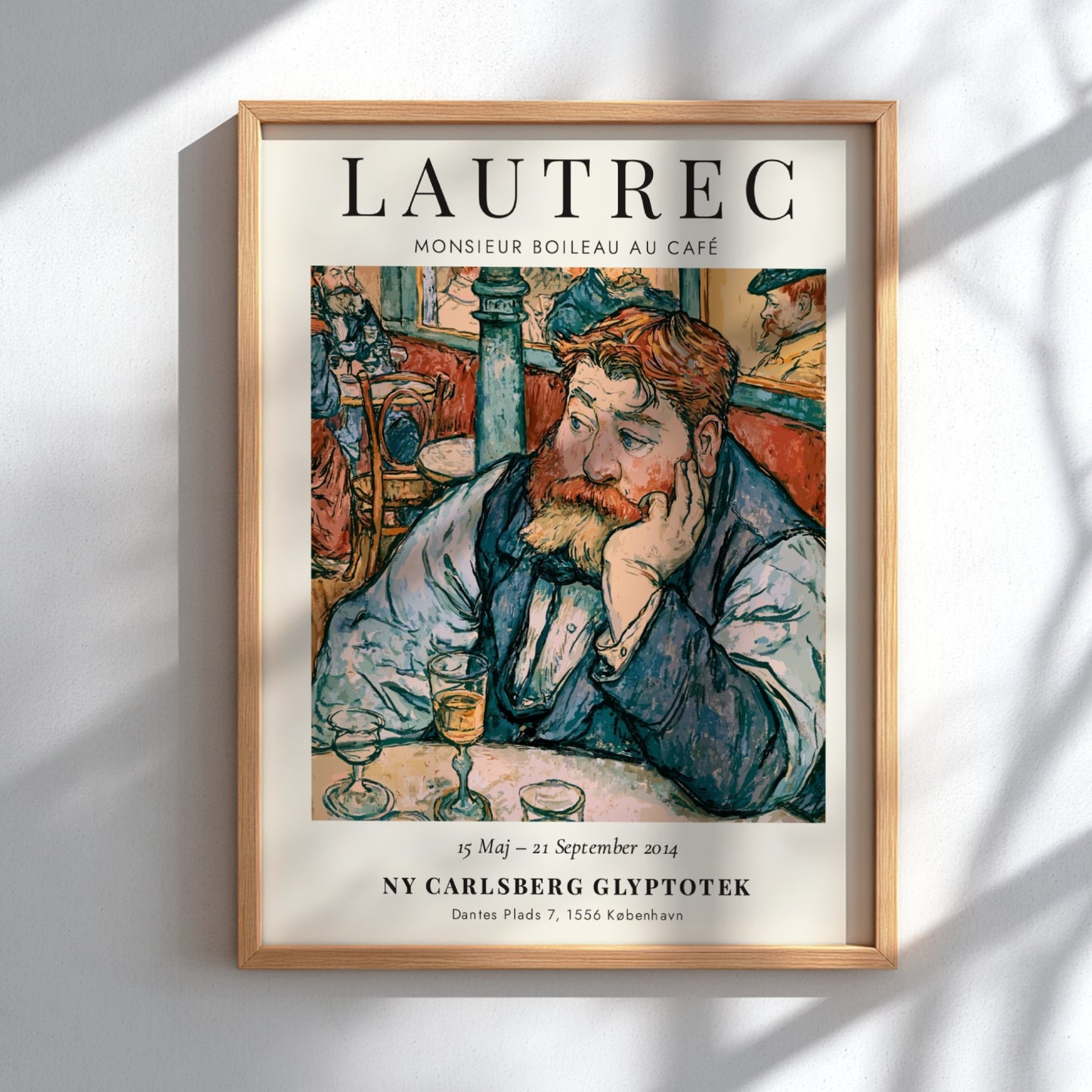 Monsieur Boileau au Café poster featuring Toulouse-Lautrec's vibrant colors and expressive style, perfect for