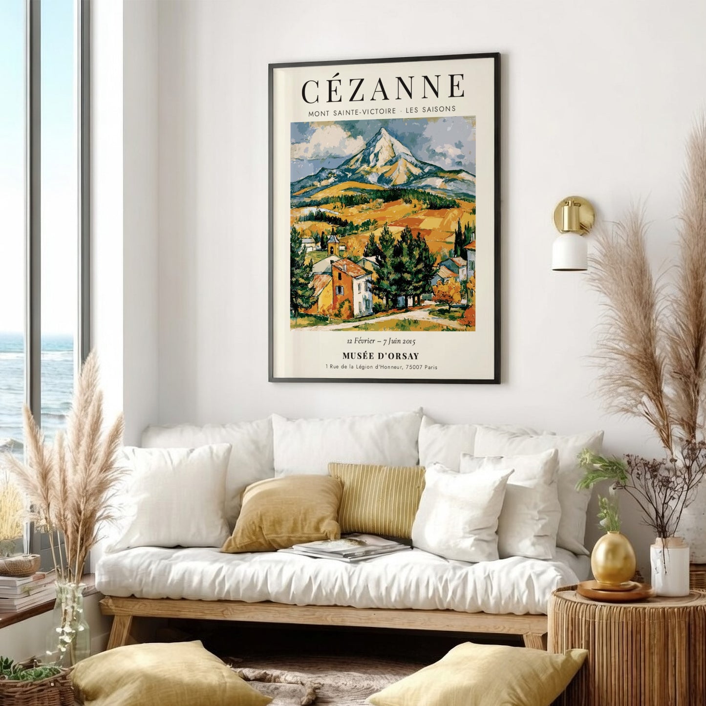 Cézanne Exhibition Poster featuring Mont Sainte-Victoire in vibrant colors and expressive style