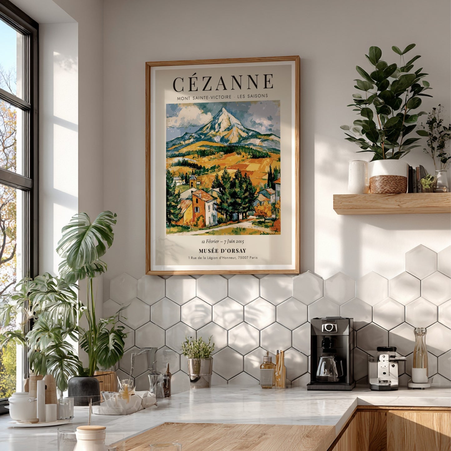 Cézanne Exhibition Poster featuring Mont Sainte-Victoire in vibrant colors and expressive style