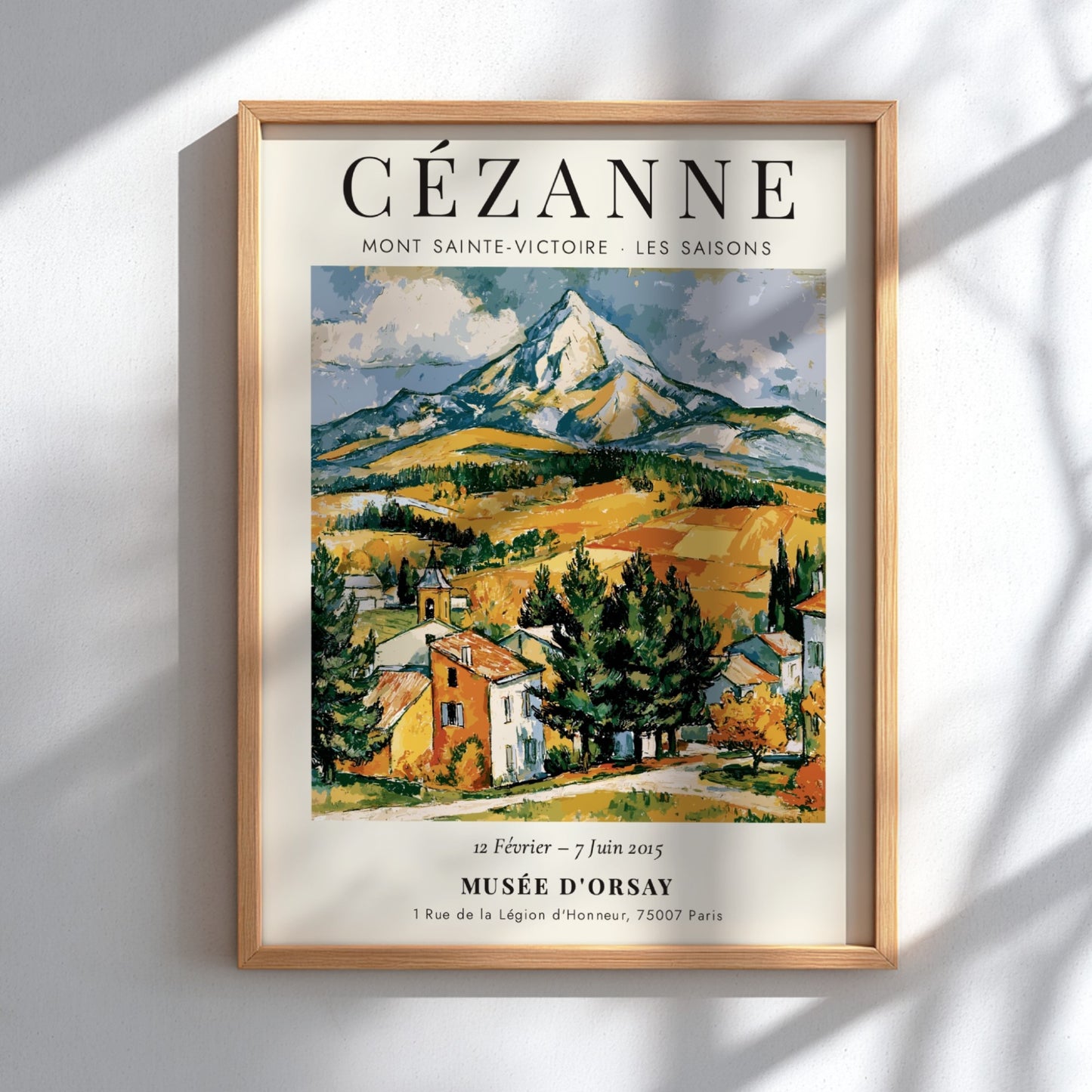 Cézanne Exhibition Poster featuring Mont Sainte-Victoire in vibrant colors and expressive style
