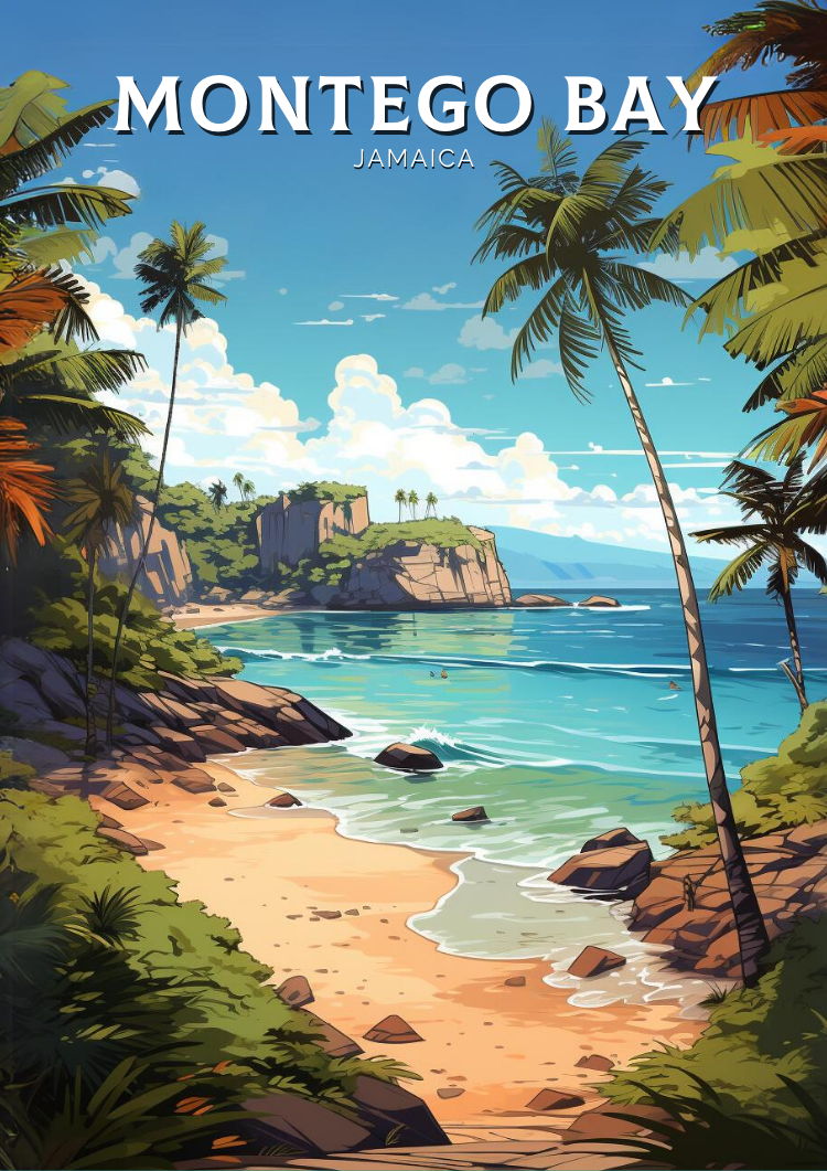 North AmericaMONTEGO BAY TRAVEL PRINT - JAMAICA ARTWORK
