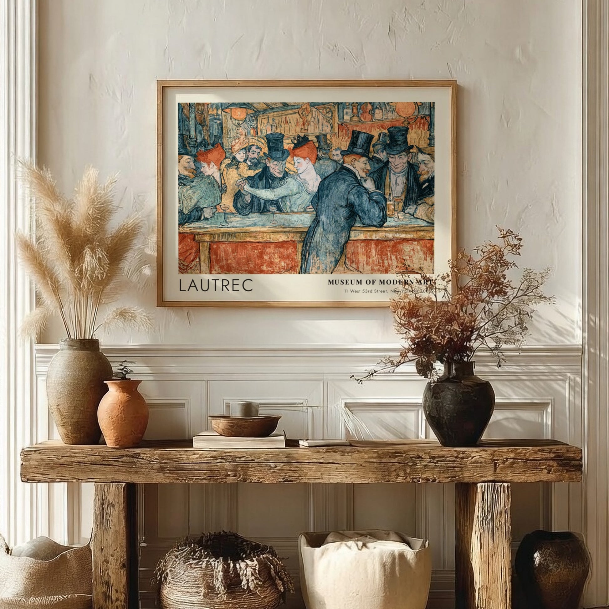 Wall art poster featuring Toulouse-Lautrec Montmartre Night artwork with patrons in a bar