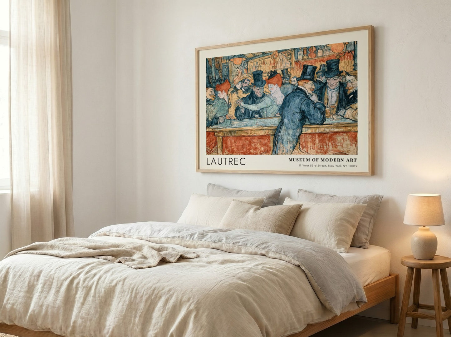 Wall art poster featuring Toulouse-Lautrec Montmartre Night artwork with patrons in a bar