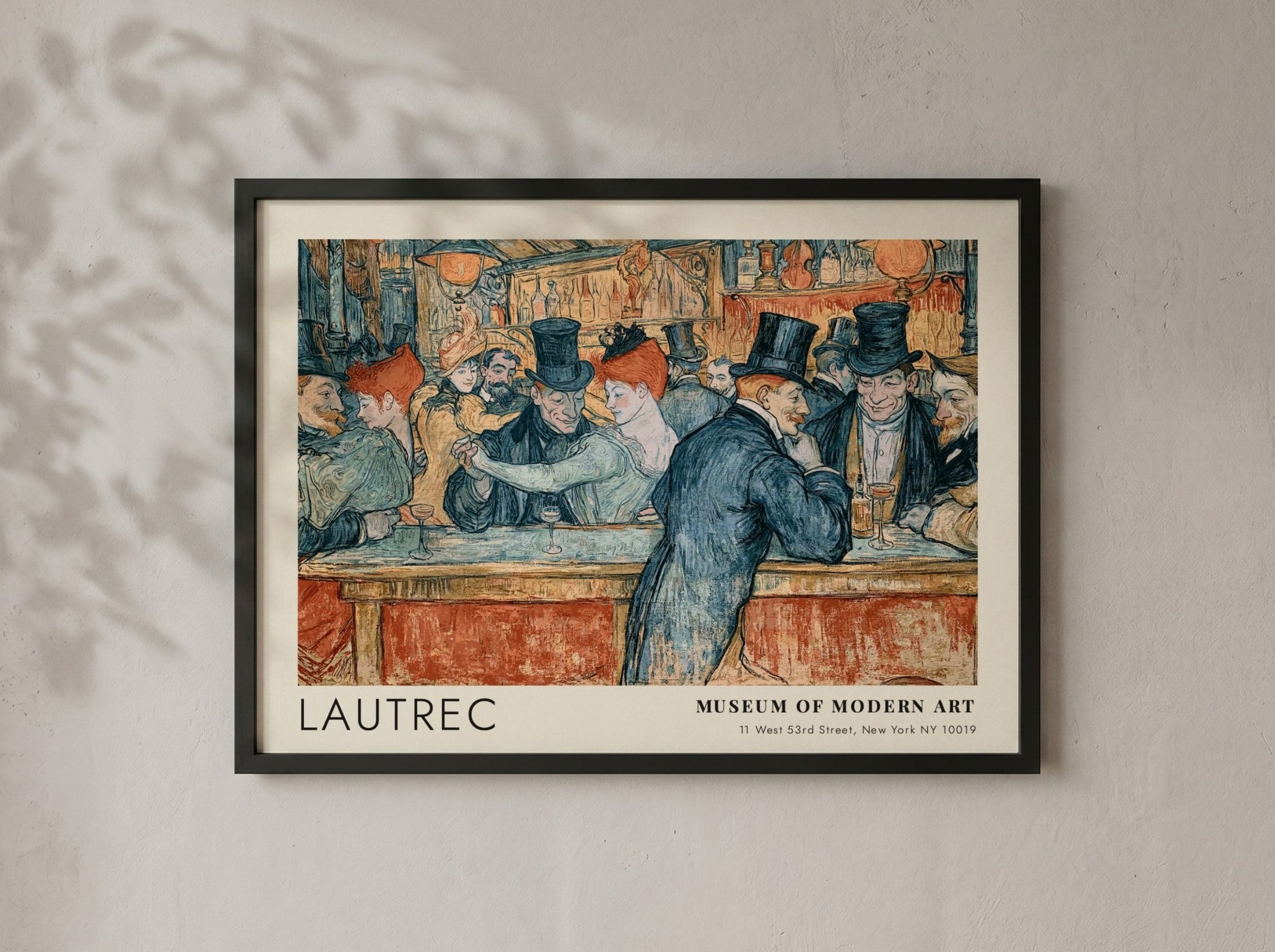 Wall art poster featuring Toulouse-Lautrec Montmartre Night artwork with patrons in a bar