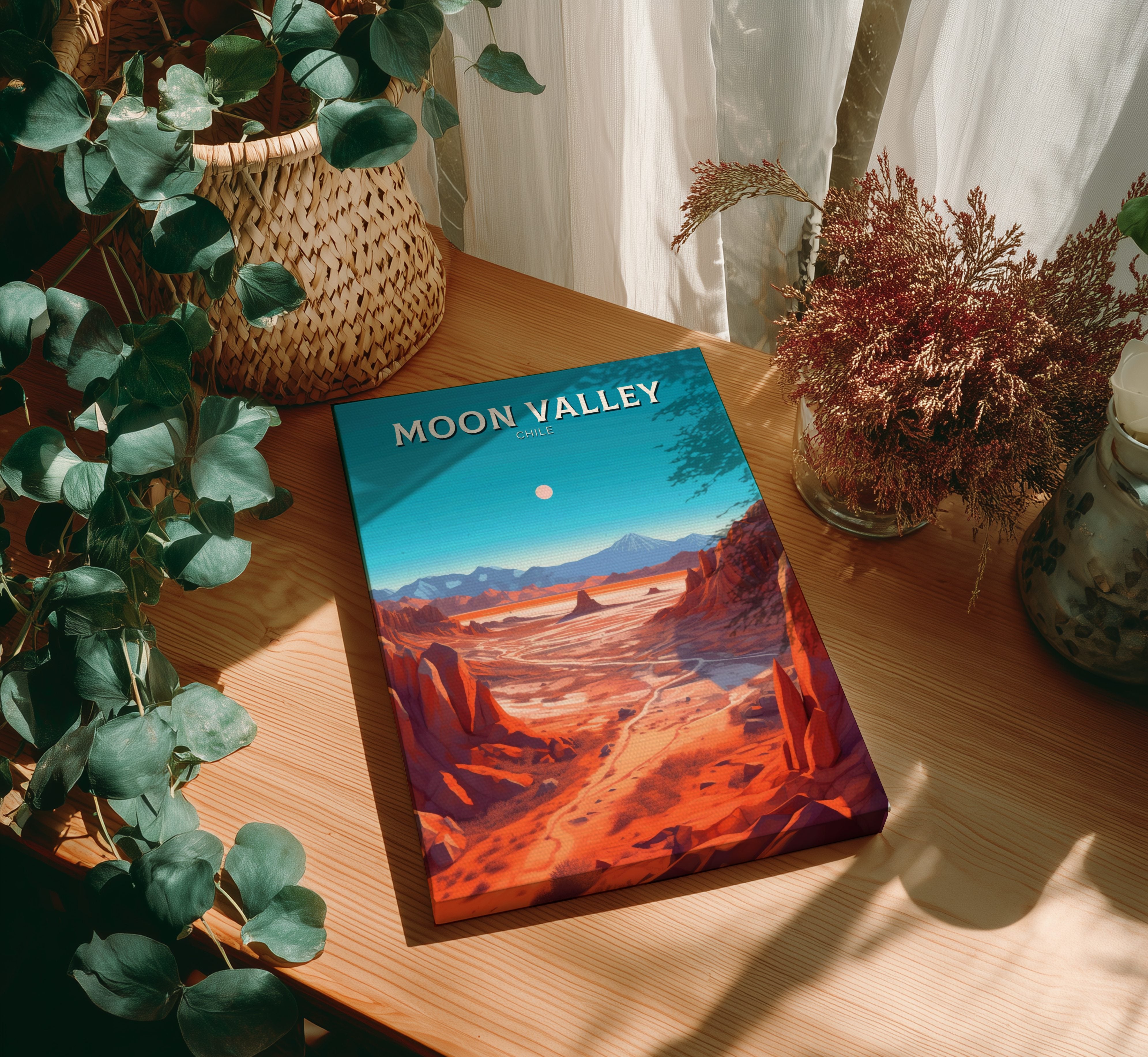 South America MOON VALLEY TRAVEL POSTER - RETRO DESERT ART