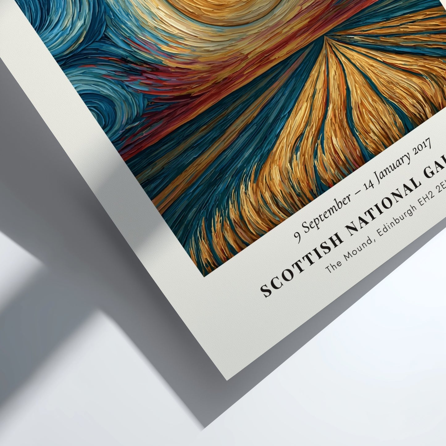 Moonrise - Over the Fields poster featuring swirling skies and golden fields inspired by Van Gogh's style
