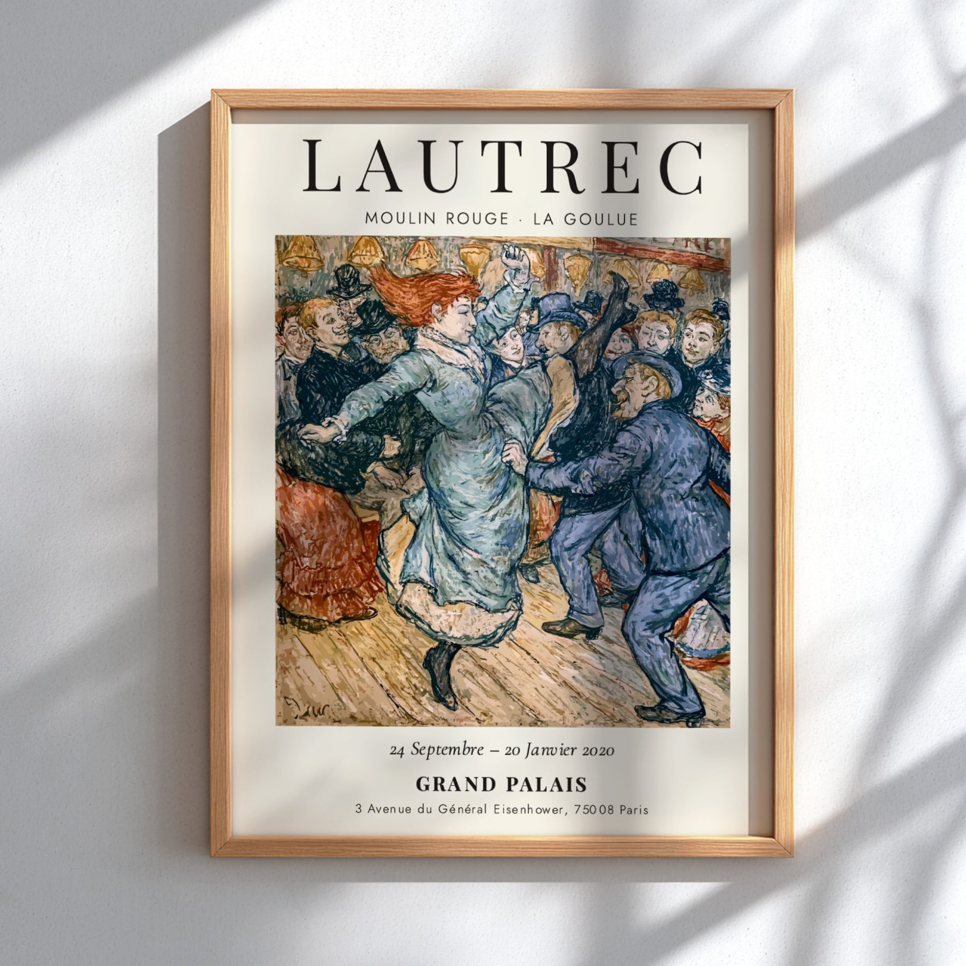 Moulin Rouge - La Goulue poster featuring vibrant colors and dynamic movement in Toulouse-Lautrec style