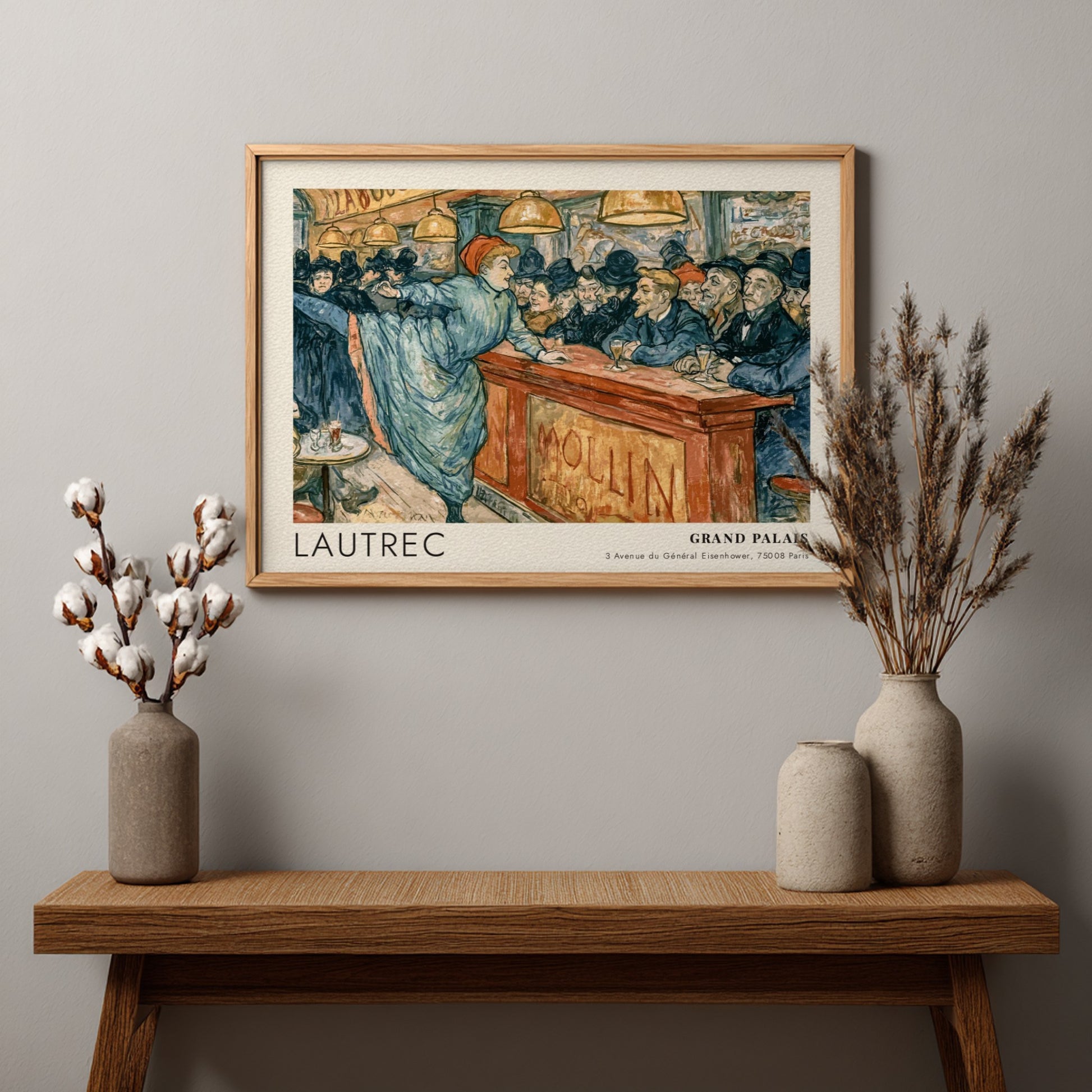 Wall art poster of Lautrec La Goulue Moulin Rouge scene at Grand Palais exhibition