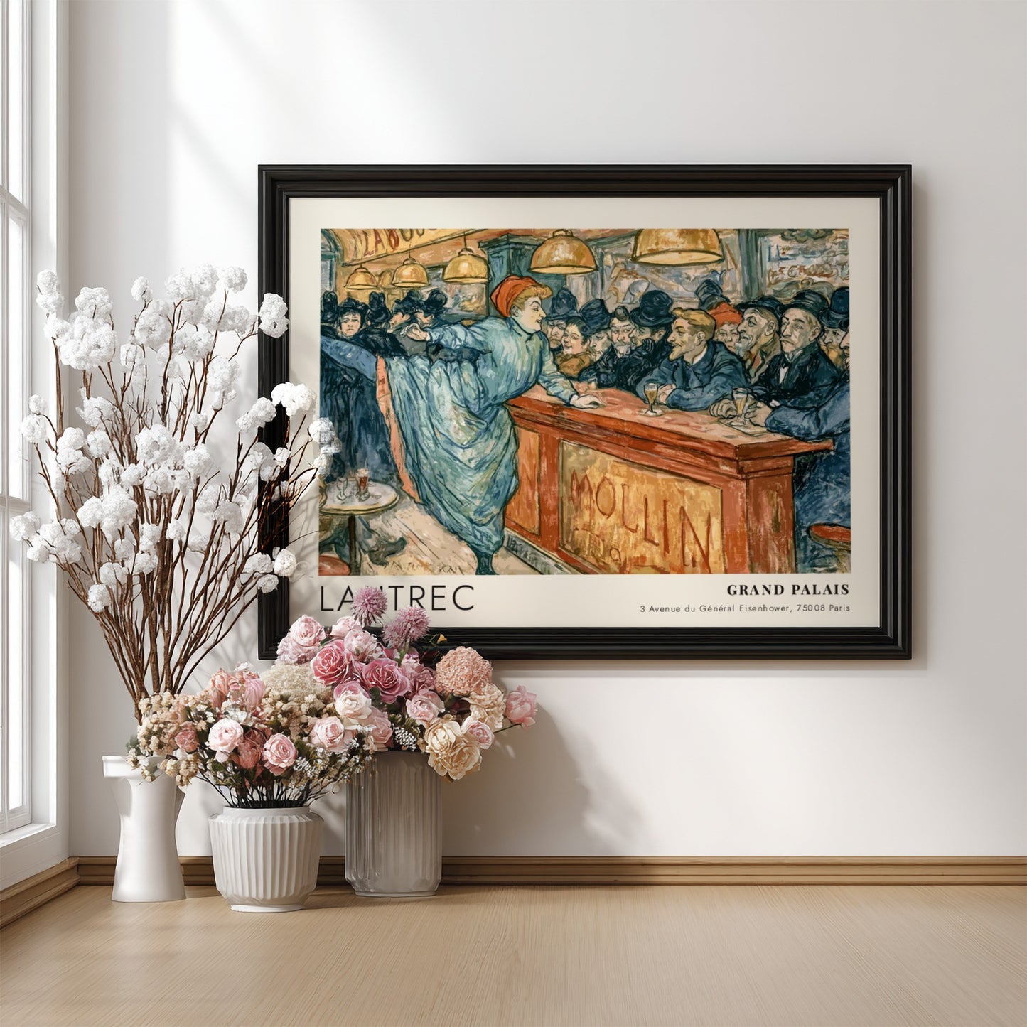 Wall art poster of Lautrec La Goulue Moulin Rouge scene at Grand Palais exhibition