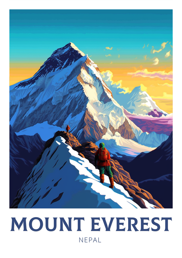 Asian MOUNT EVEREST PRINT - TRAVEL ARTWORK