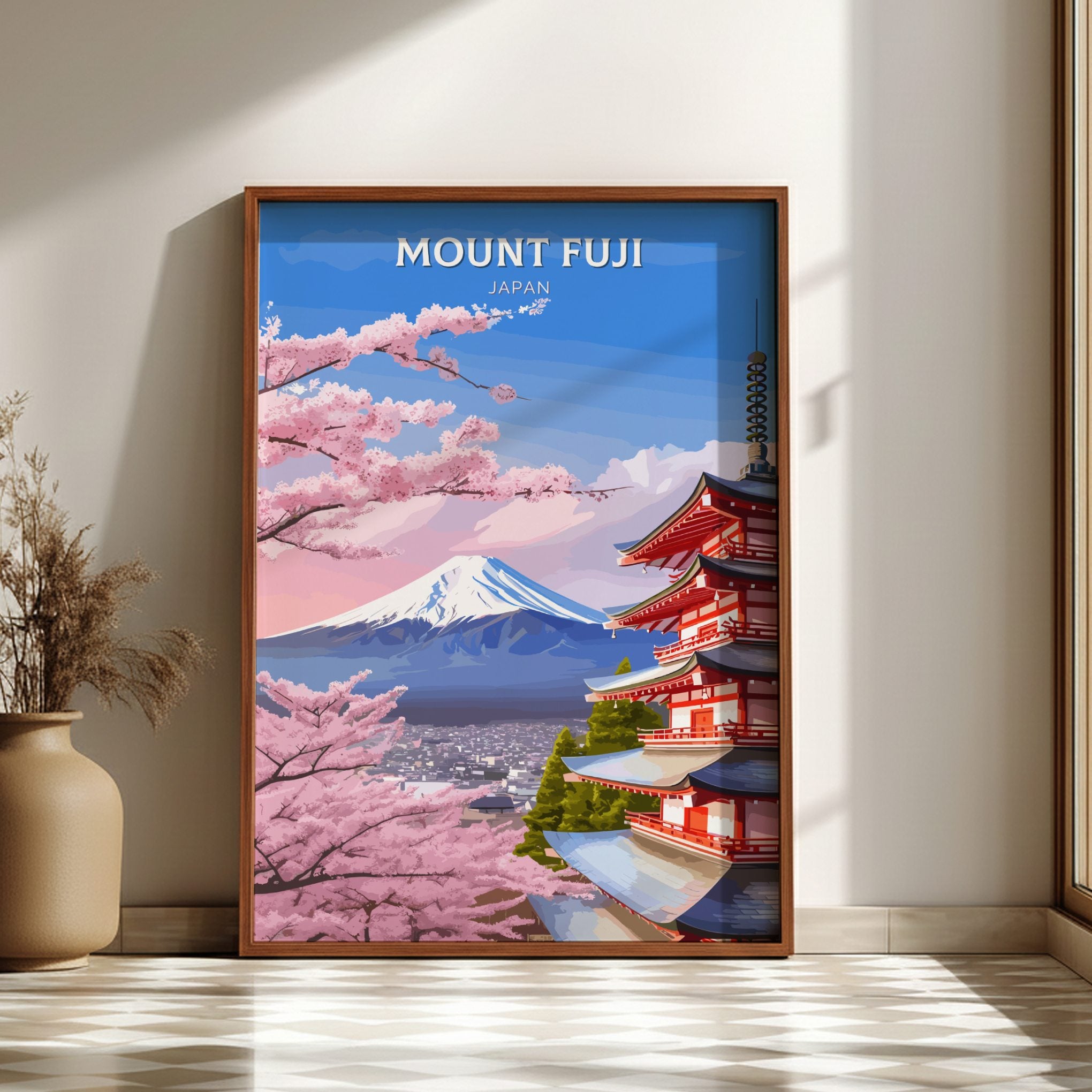 Asian MOUNT FUJI PRINT - RETRO POSTER