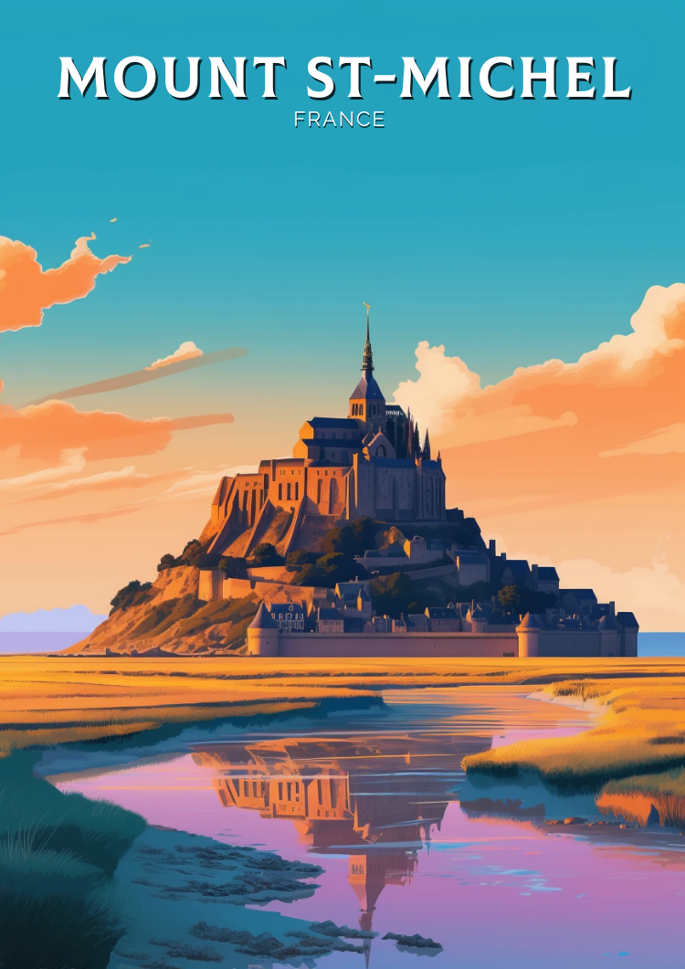 Europe MONT ST. MICHEL TRAVEL POSTER - FRANCE ARTWORK