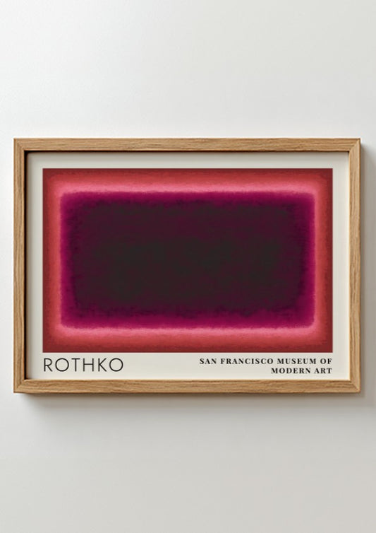 Wall art poster featuring Mark Rothko Multiforms abstract shapes in shades of deep red.