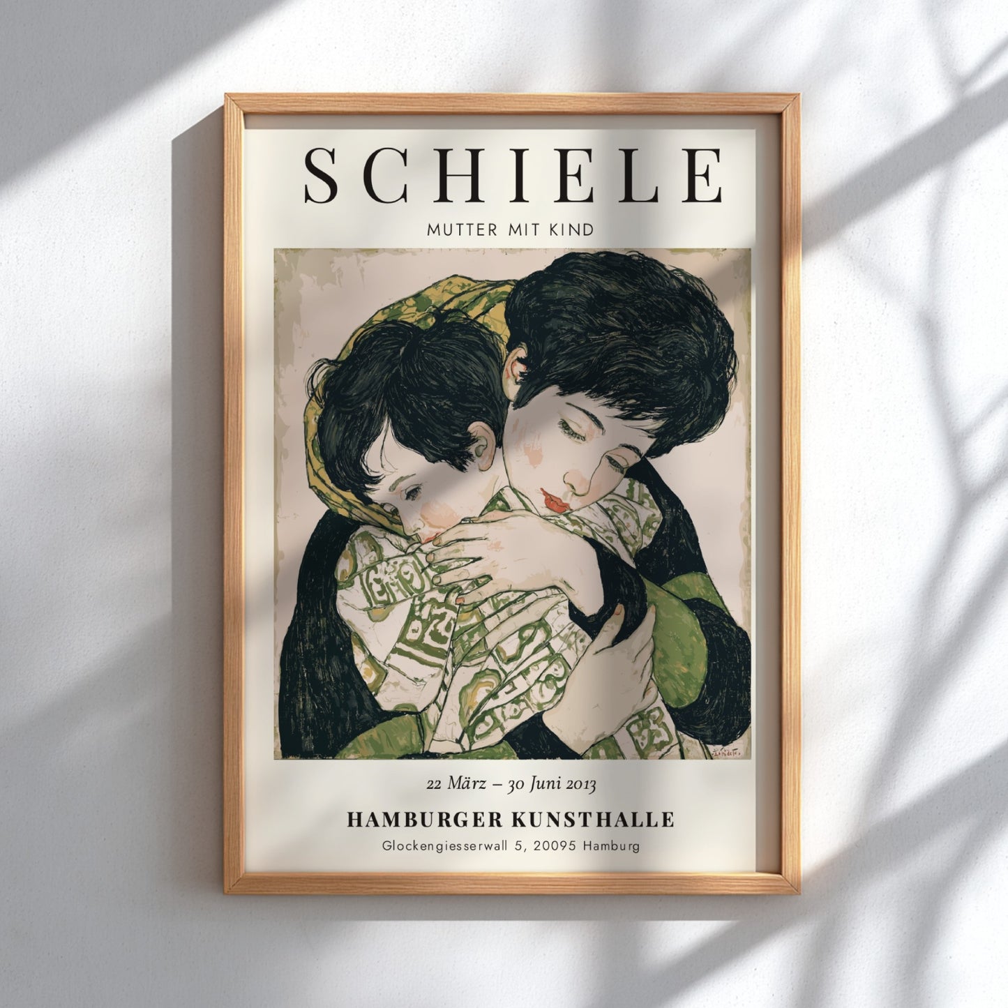 Egon Schiele poster featuring Mutter mit Kind in warm tones and expressive style