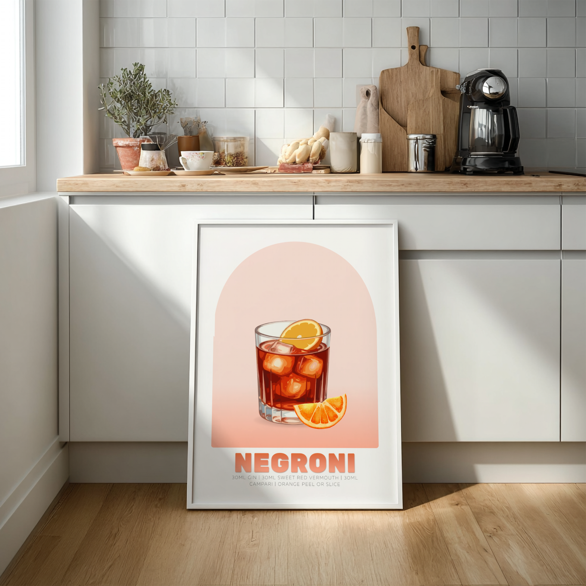 Negroni Cocktail Poster - Drinks Wall Art