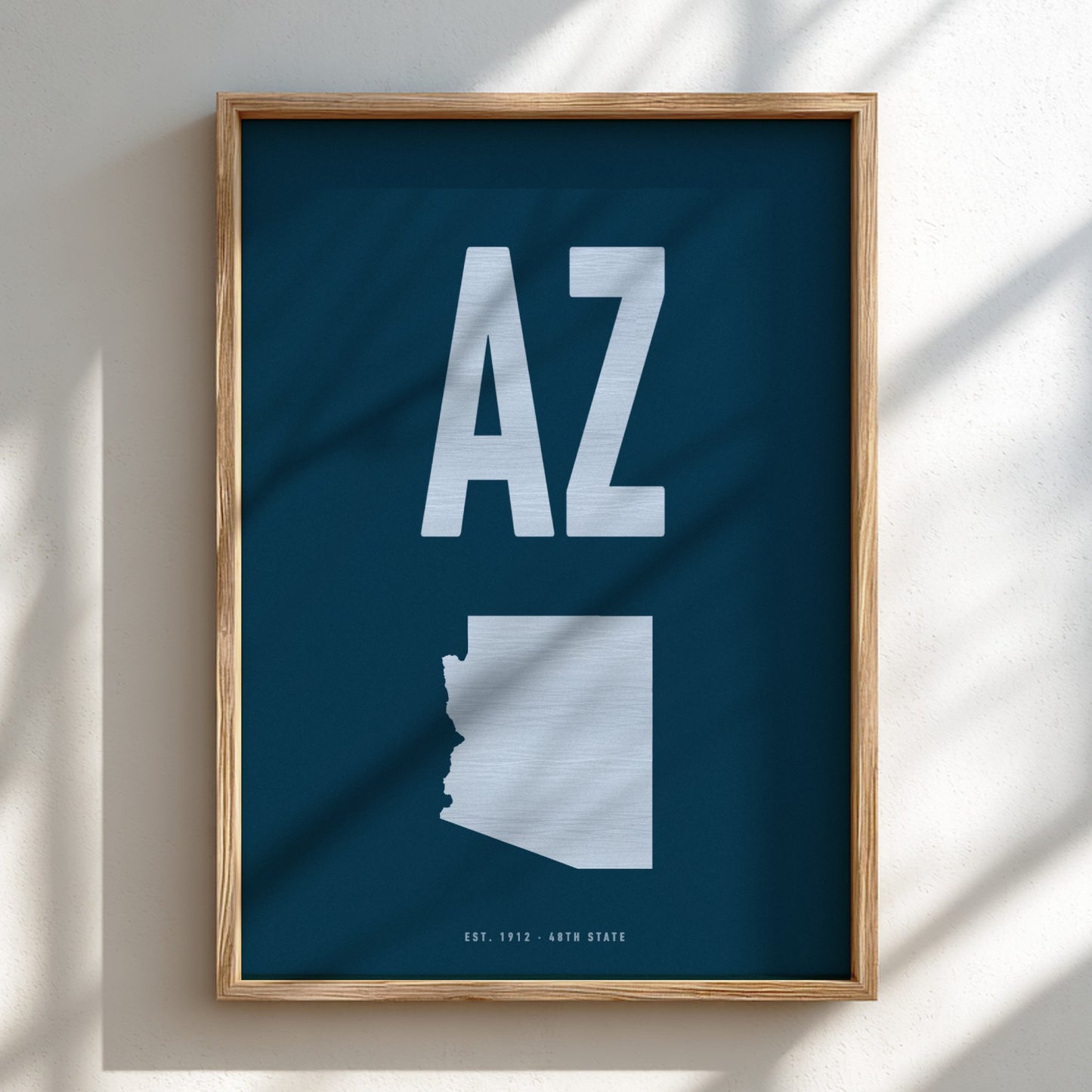 Arizona state poster featuring minimalist design with monochrome colors and bold typography